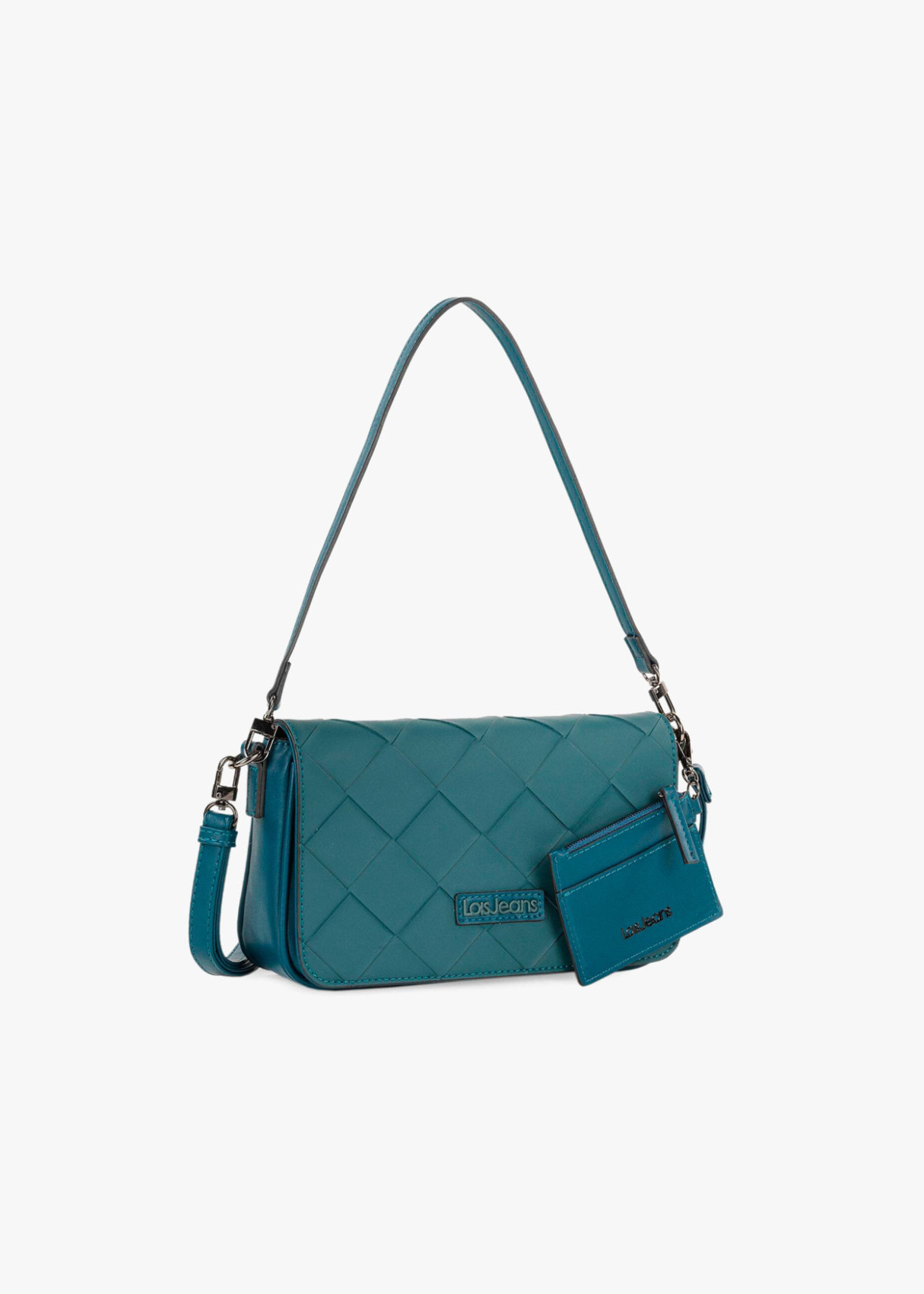 Bolso de hombro con bandolera llavero monedero azul