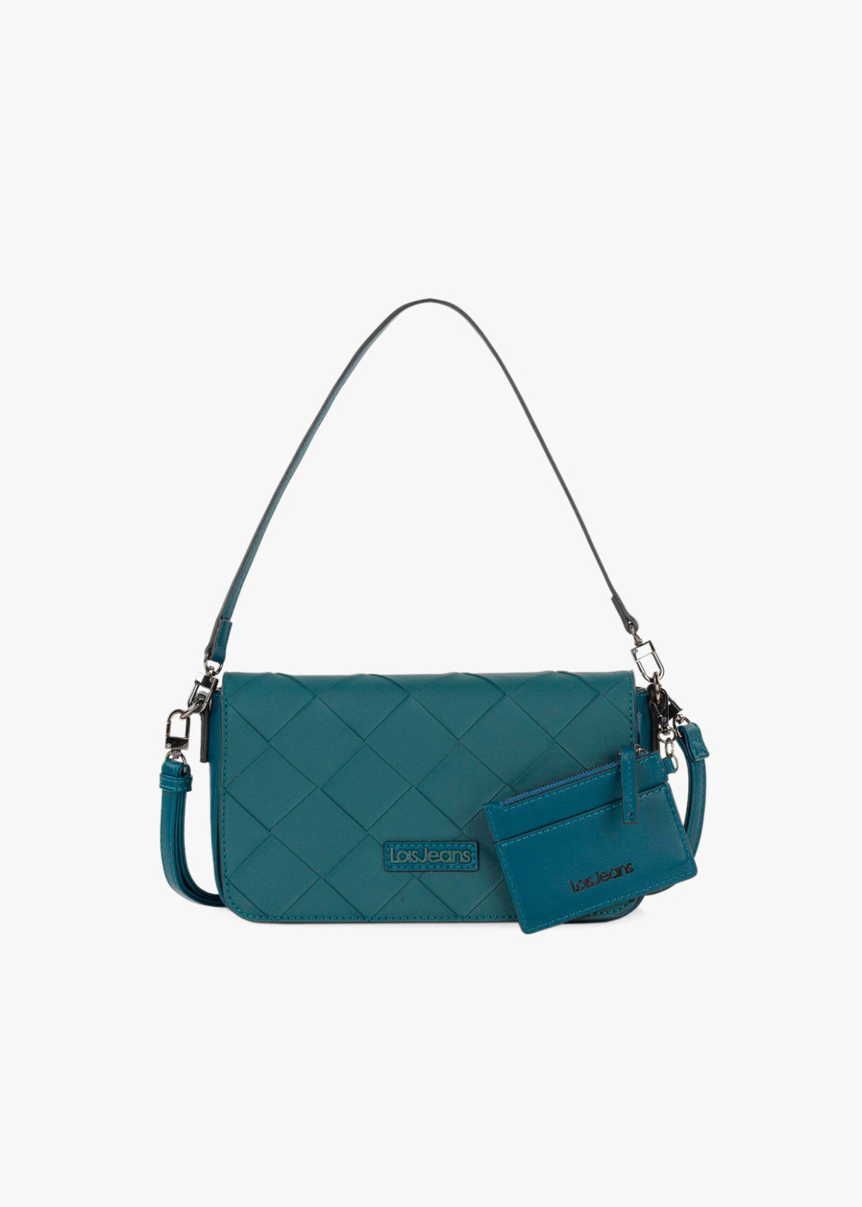 Bolso de hombro con bandolera llavero monedero azul