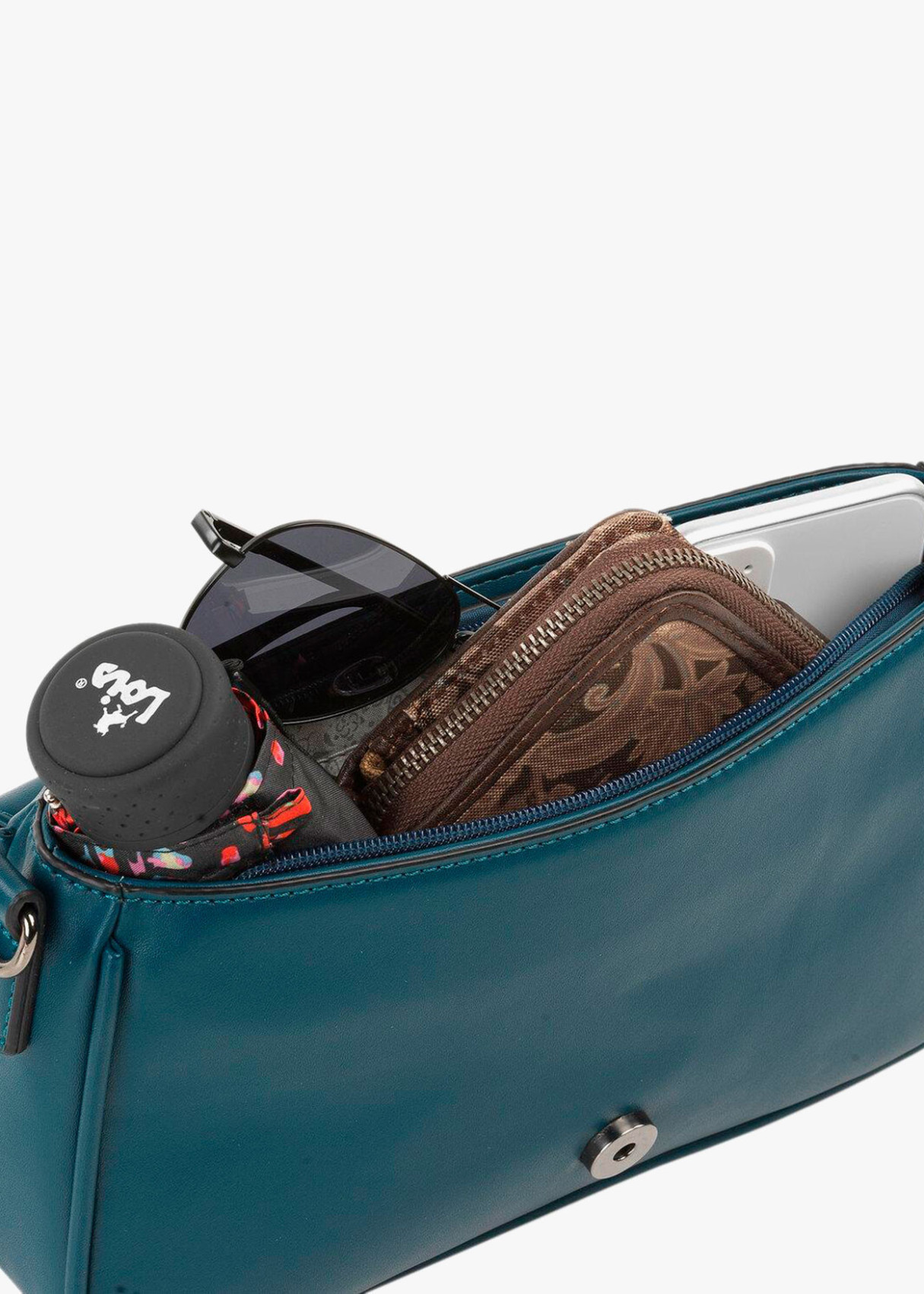 Bolso de hombro con bandolera llavero monedero azul