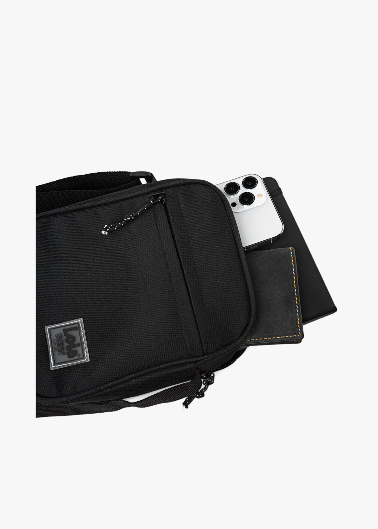 Bolso con Bandolera Ajustable y Bolsillo Exterior Negro