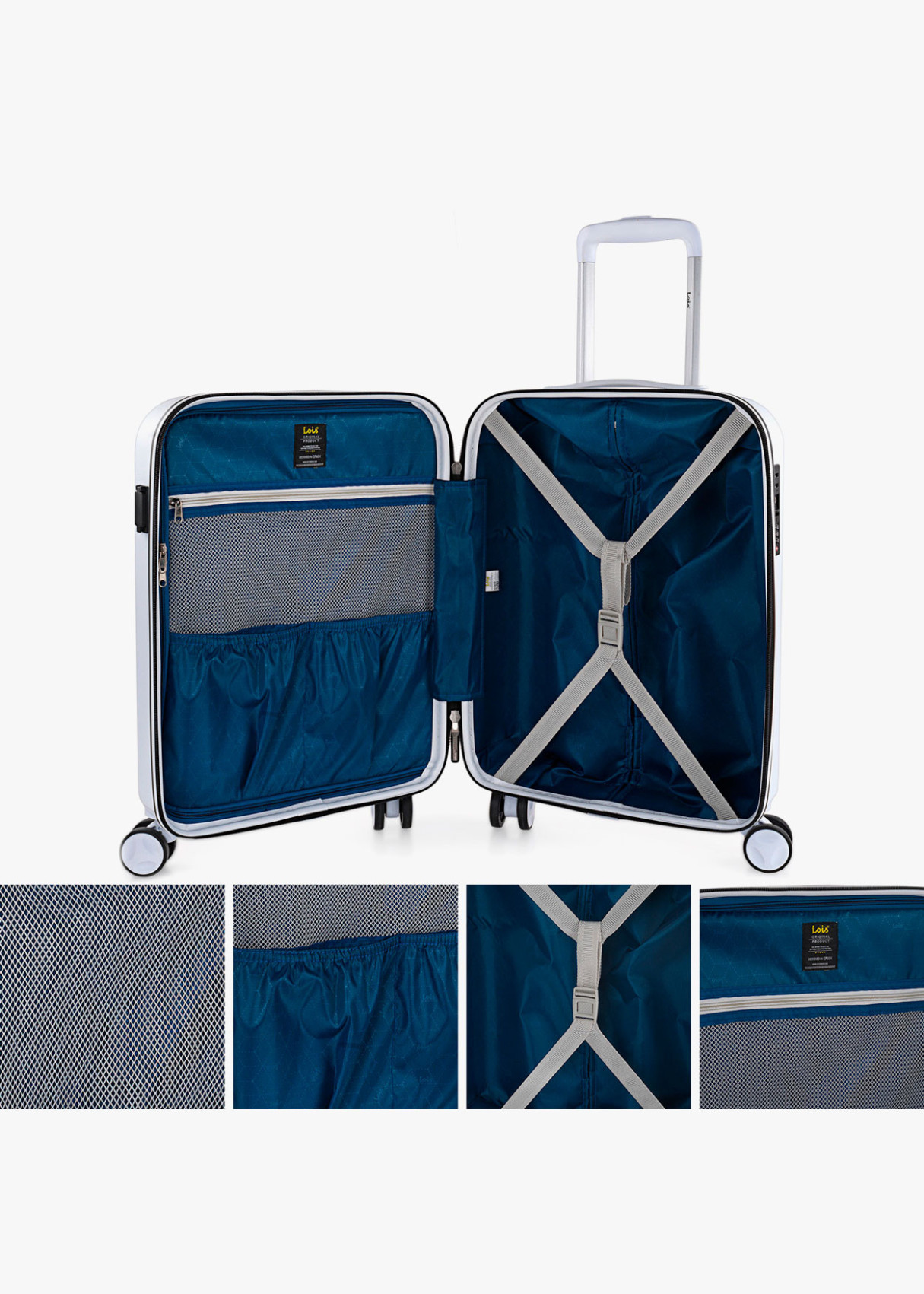 Maletas rígidas con ruedas trolley. Juego de tres blanco