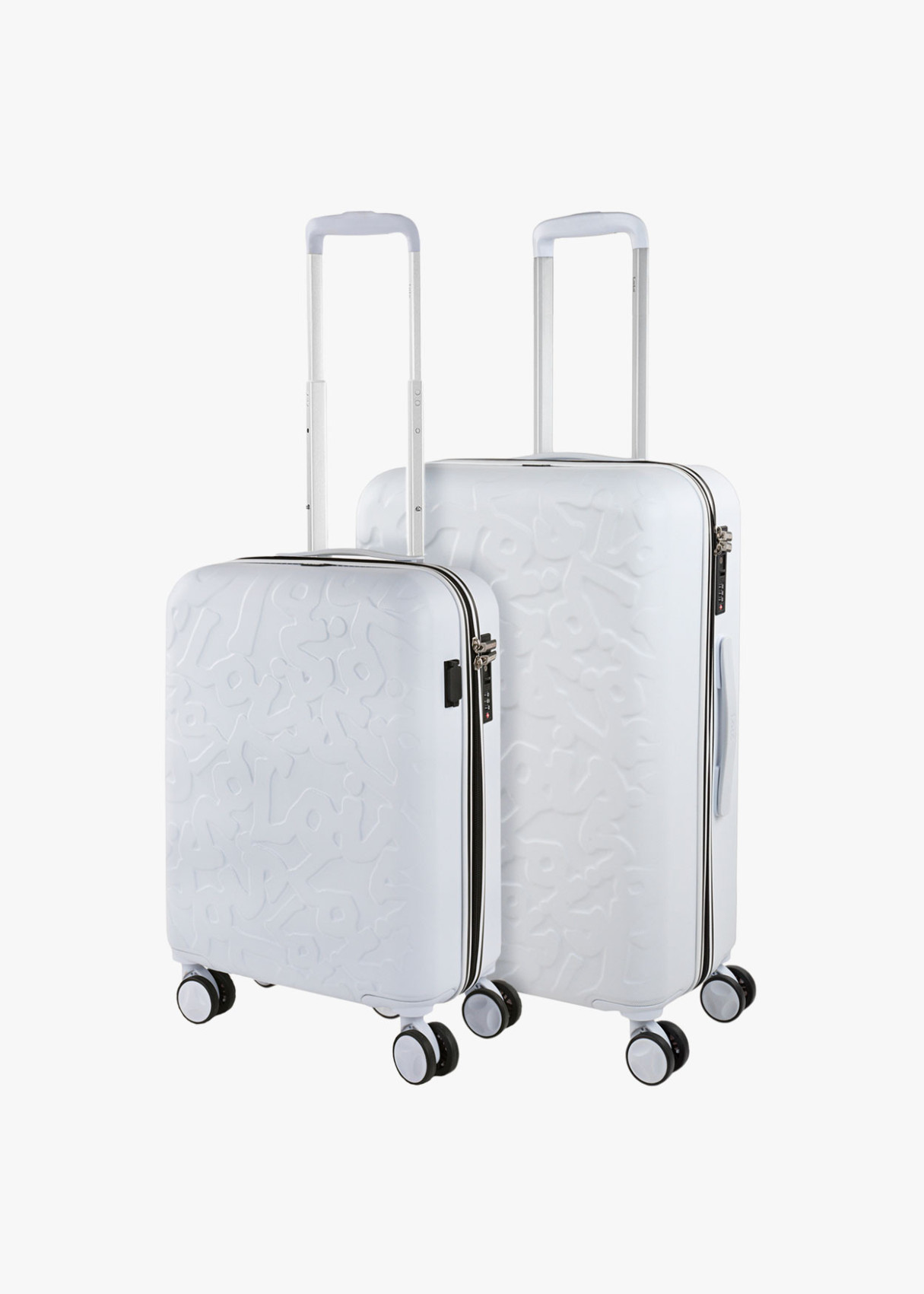 Juego 2 maletas rígidas con ruedas trolley blanco