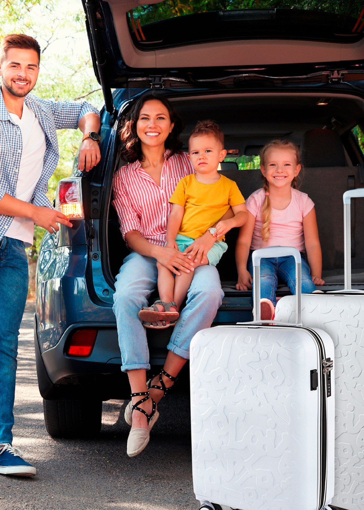 Juego 2 maletas rígidas con ruedas trolley blanco