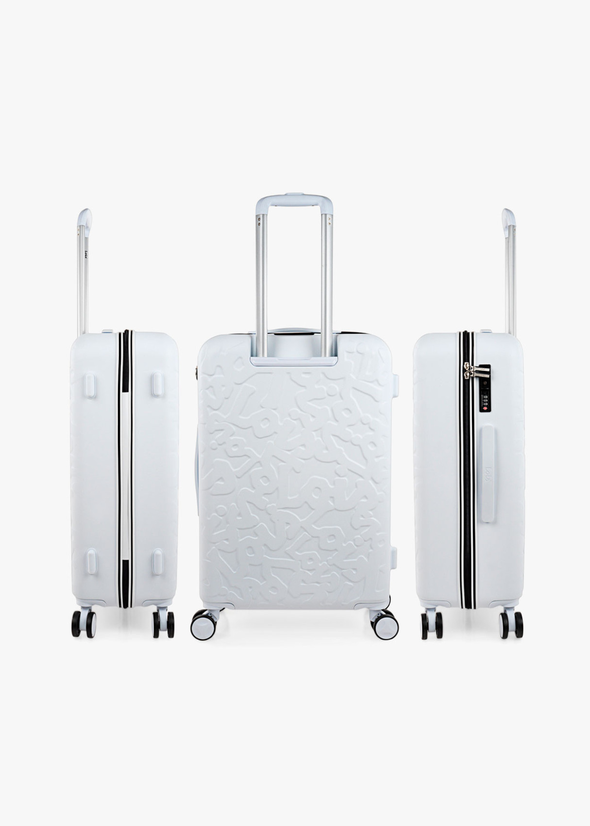 Juego 2 maletas rígidas con ruedas trolley blanco