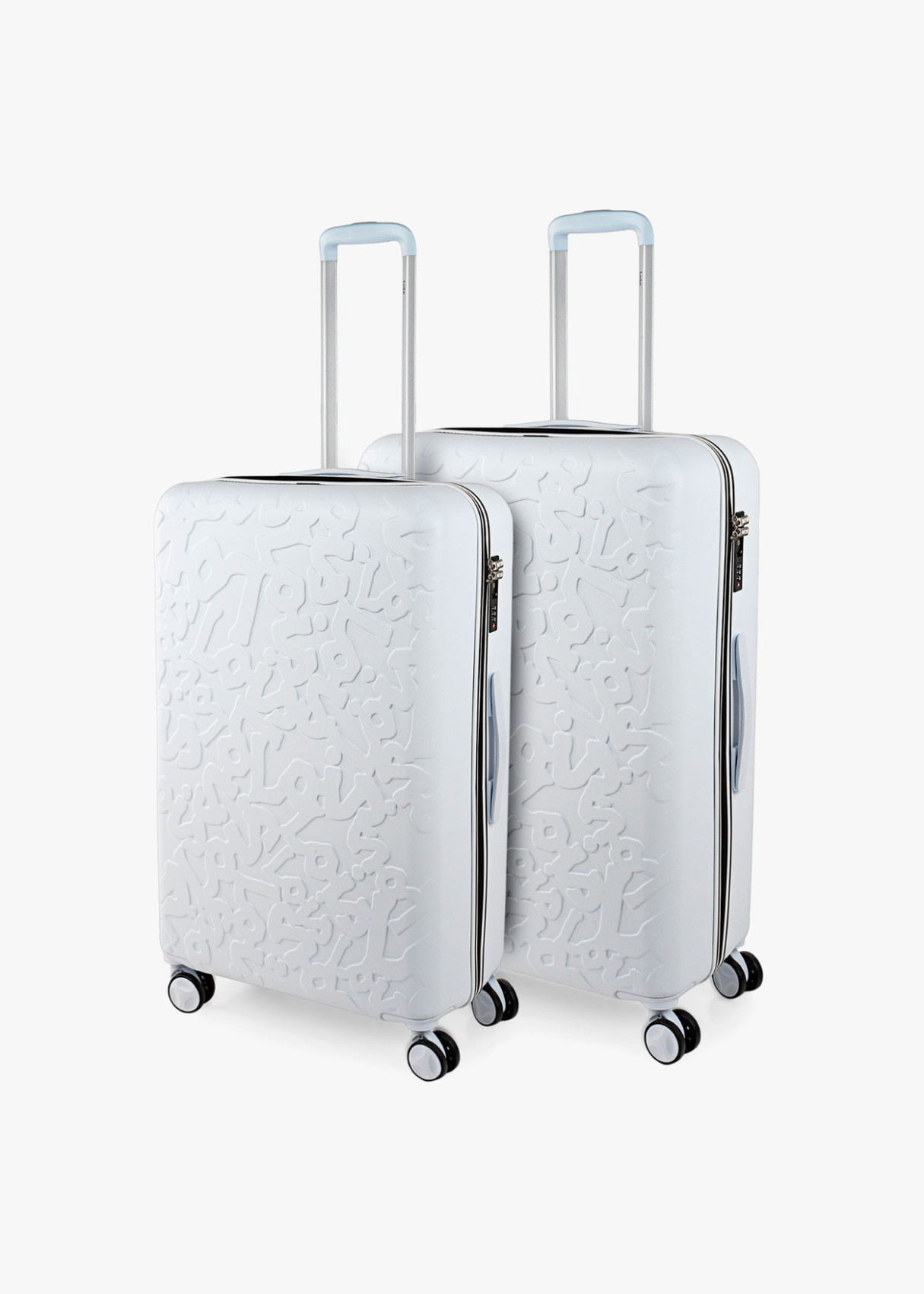 Maleta Mediana y Grande rígida con ruedas trolley blanco