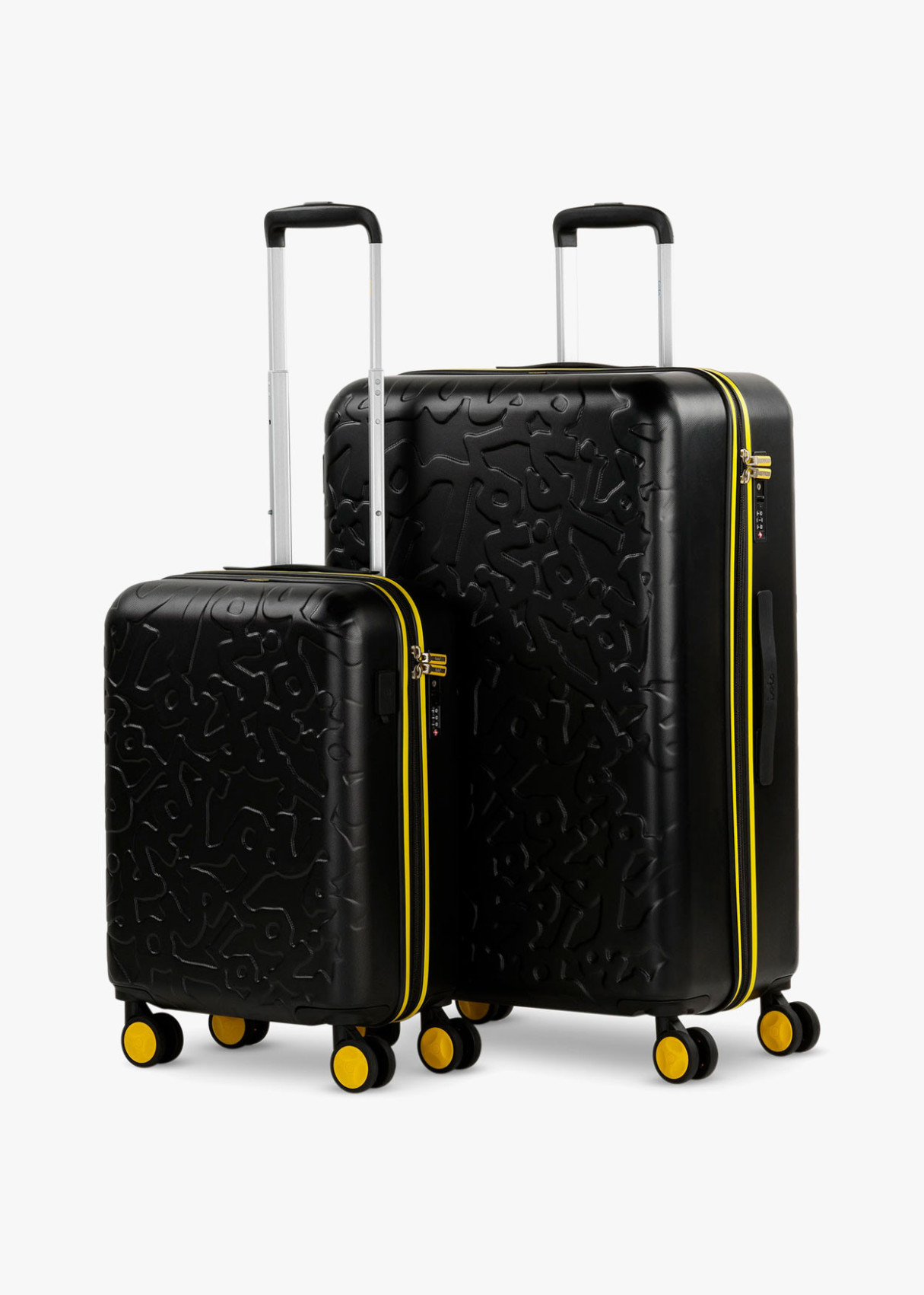Maletas Cabina y Grande rígida con ruedas Trolley negro
