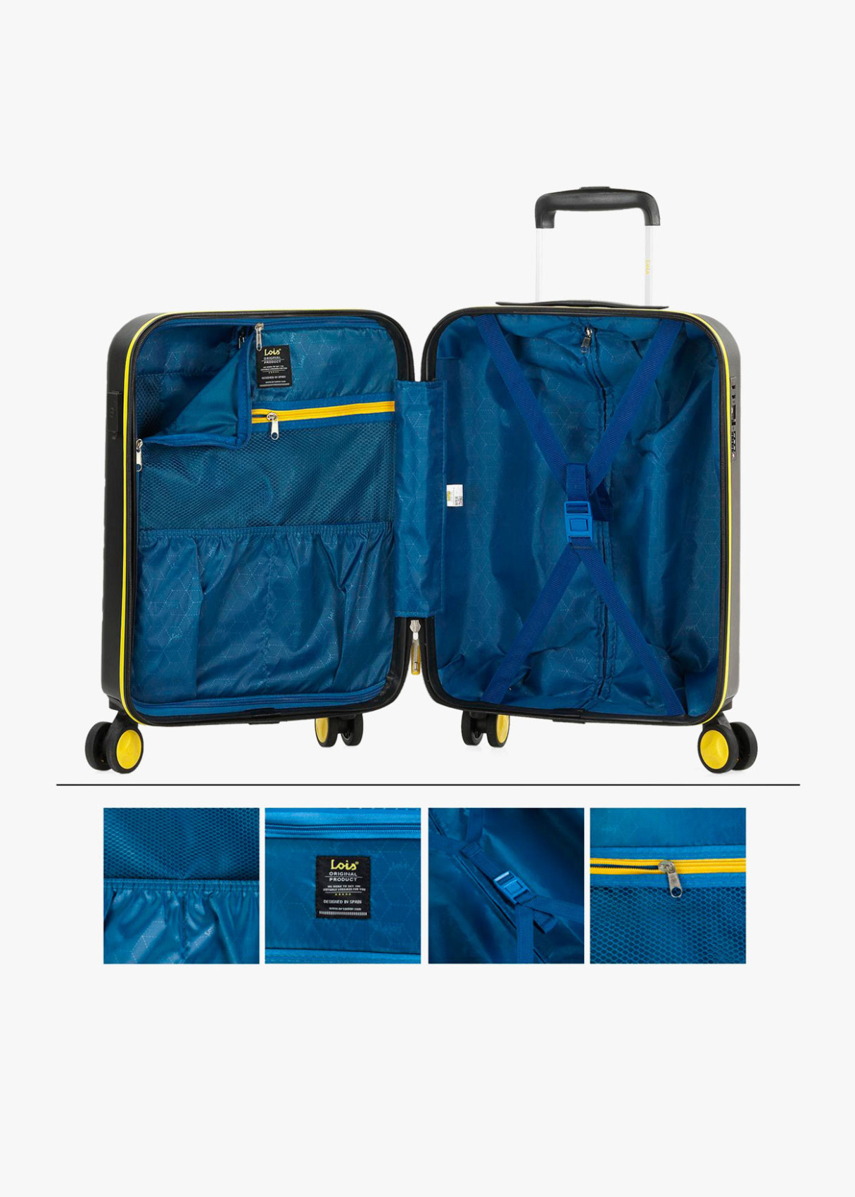 Maletas Cabina y Grande rígida con ruedas Trolley negro