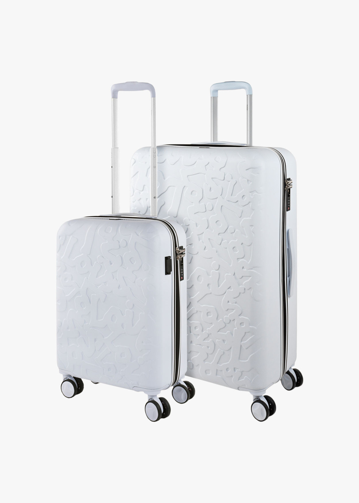 Maletas Cabina y Grande rígida con ruedas Trolley blanco