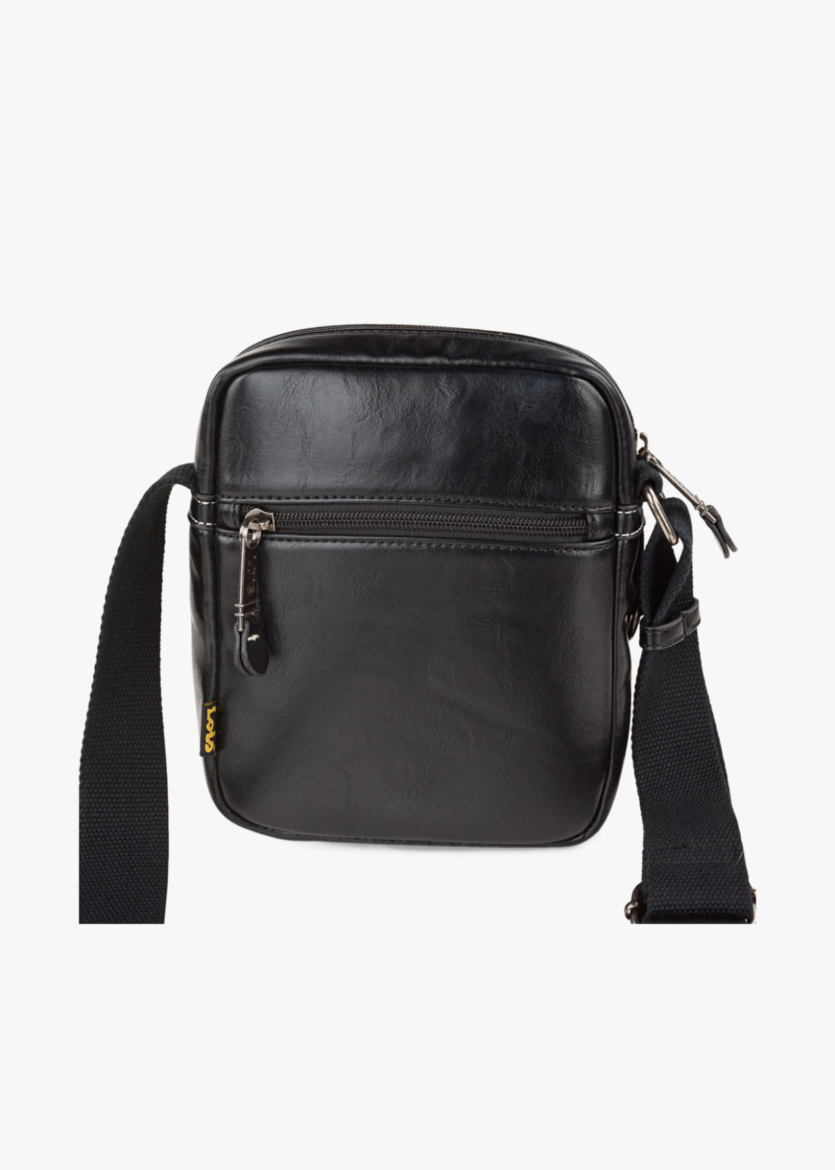 Bolso bandolera ajustable con bolsillos y doble cremallera negro
