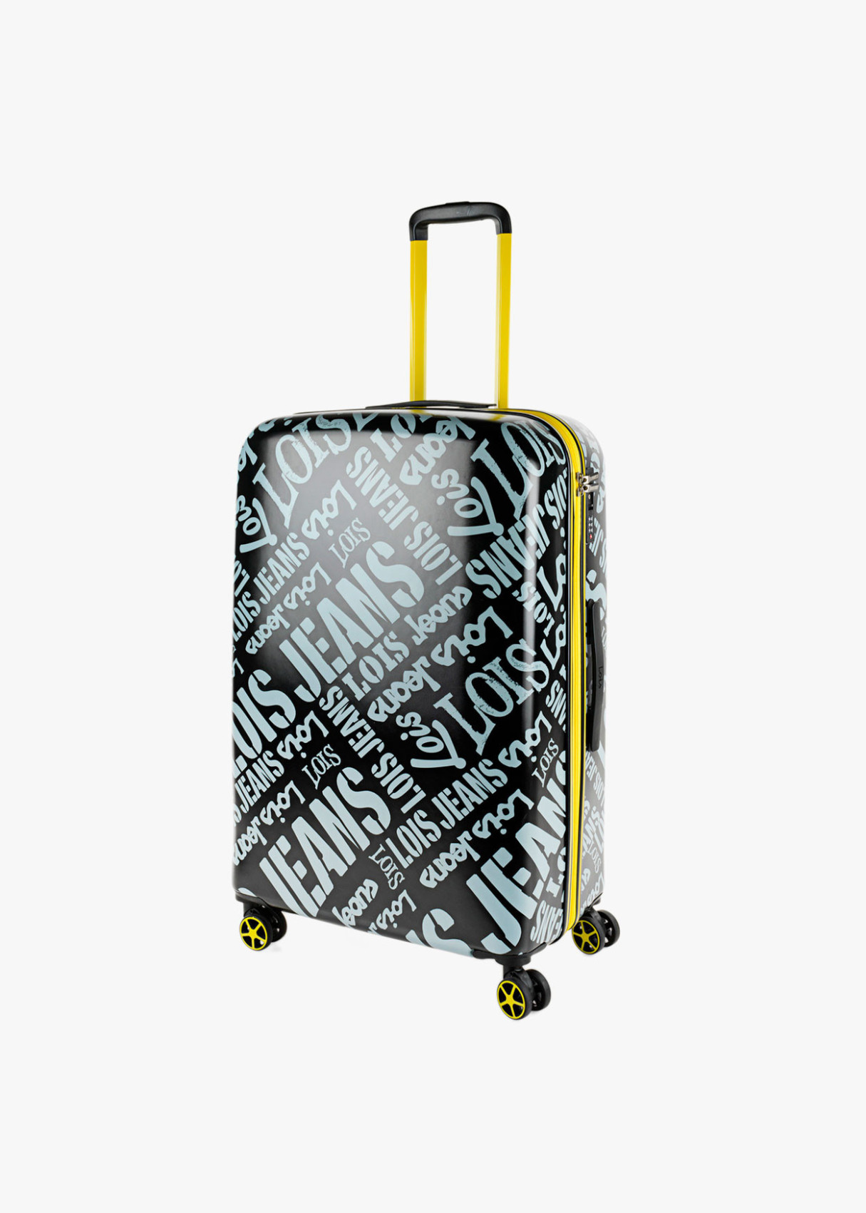 Maleta Grande 4 ruedas estampada Negra