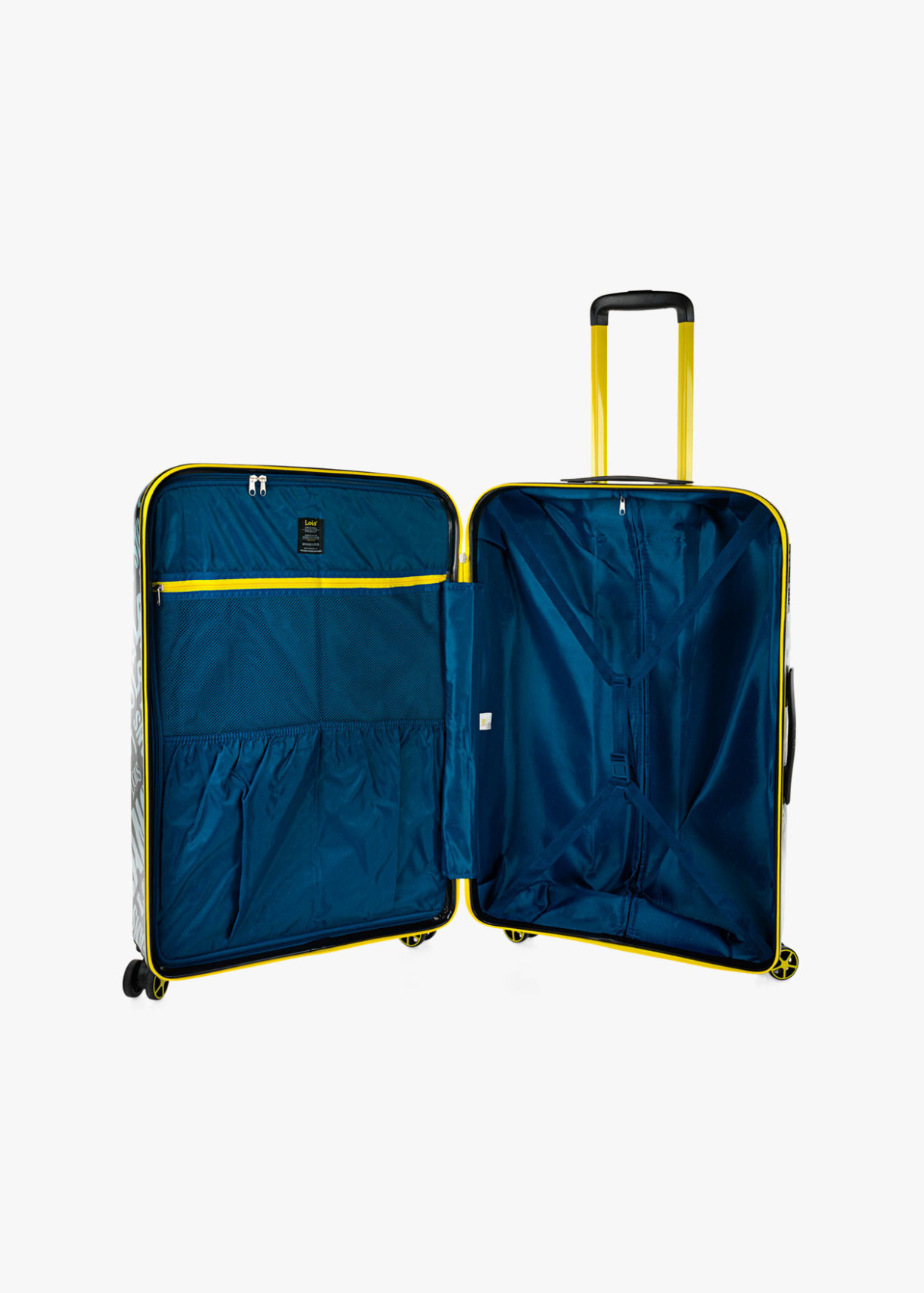 Maleta Grande 4 ruedas estampada Negra