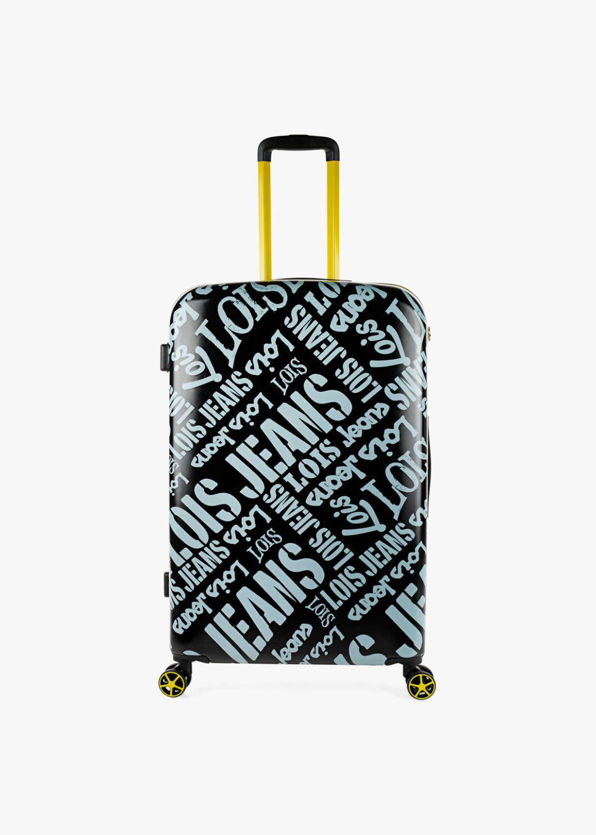 Maleta Grande 4 ruedas estampada Negra