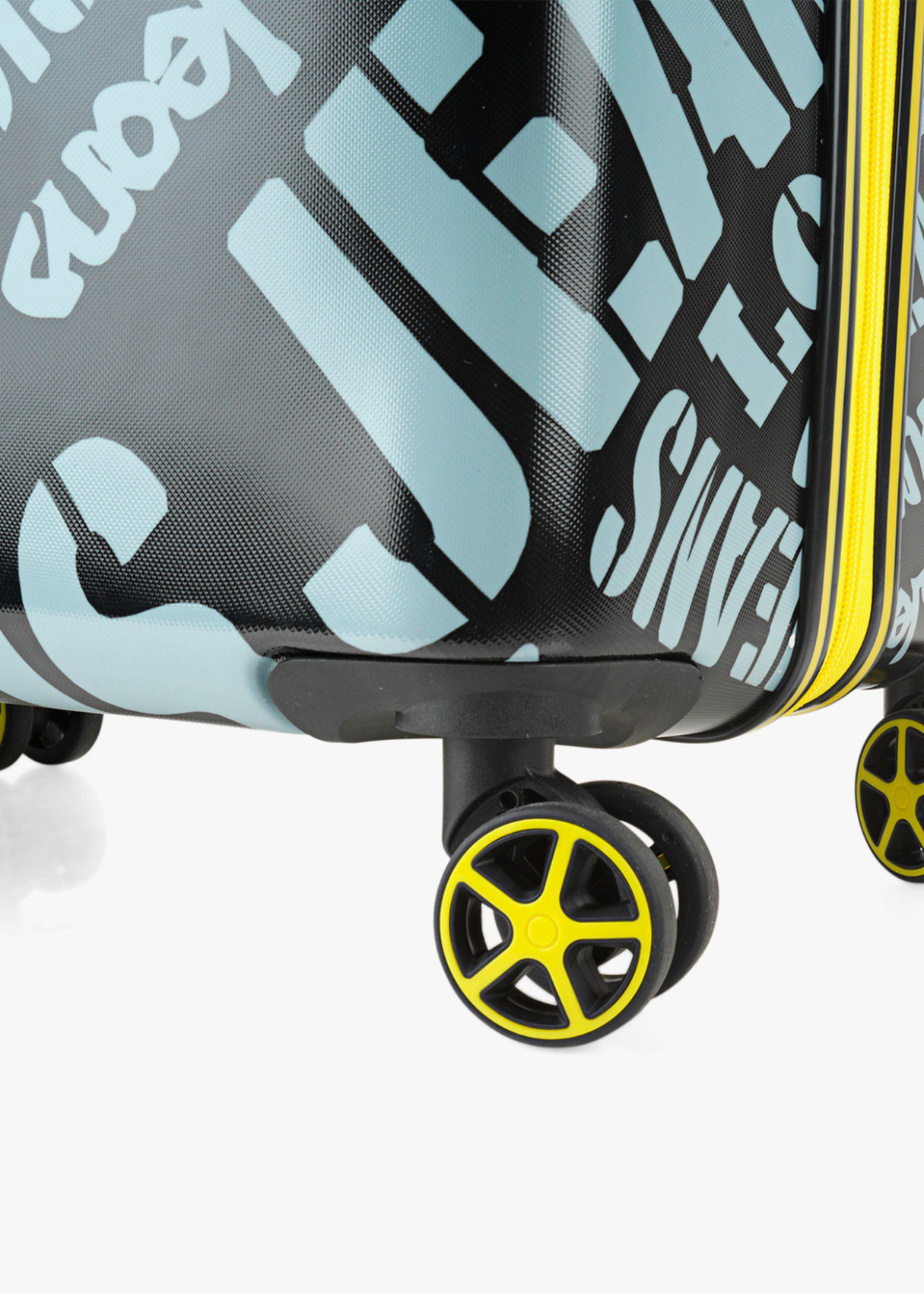 Maleta Grande 4 ruedas estampada Negra