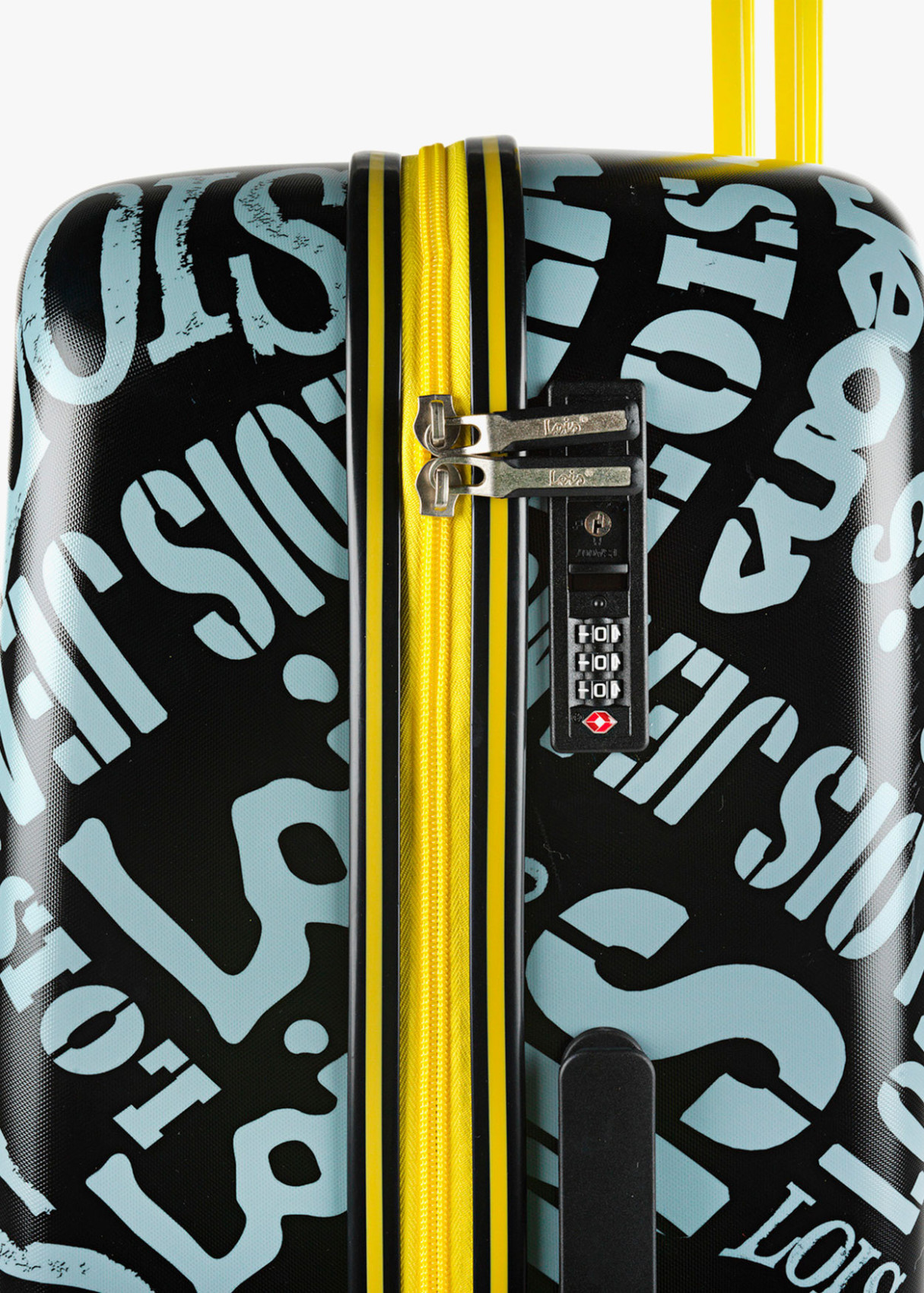 Maleta Grande 4 ruedas estampada Negra