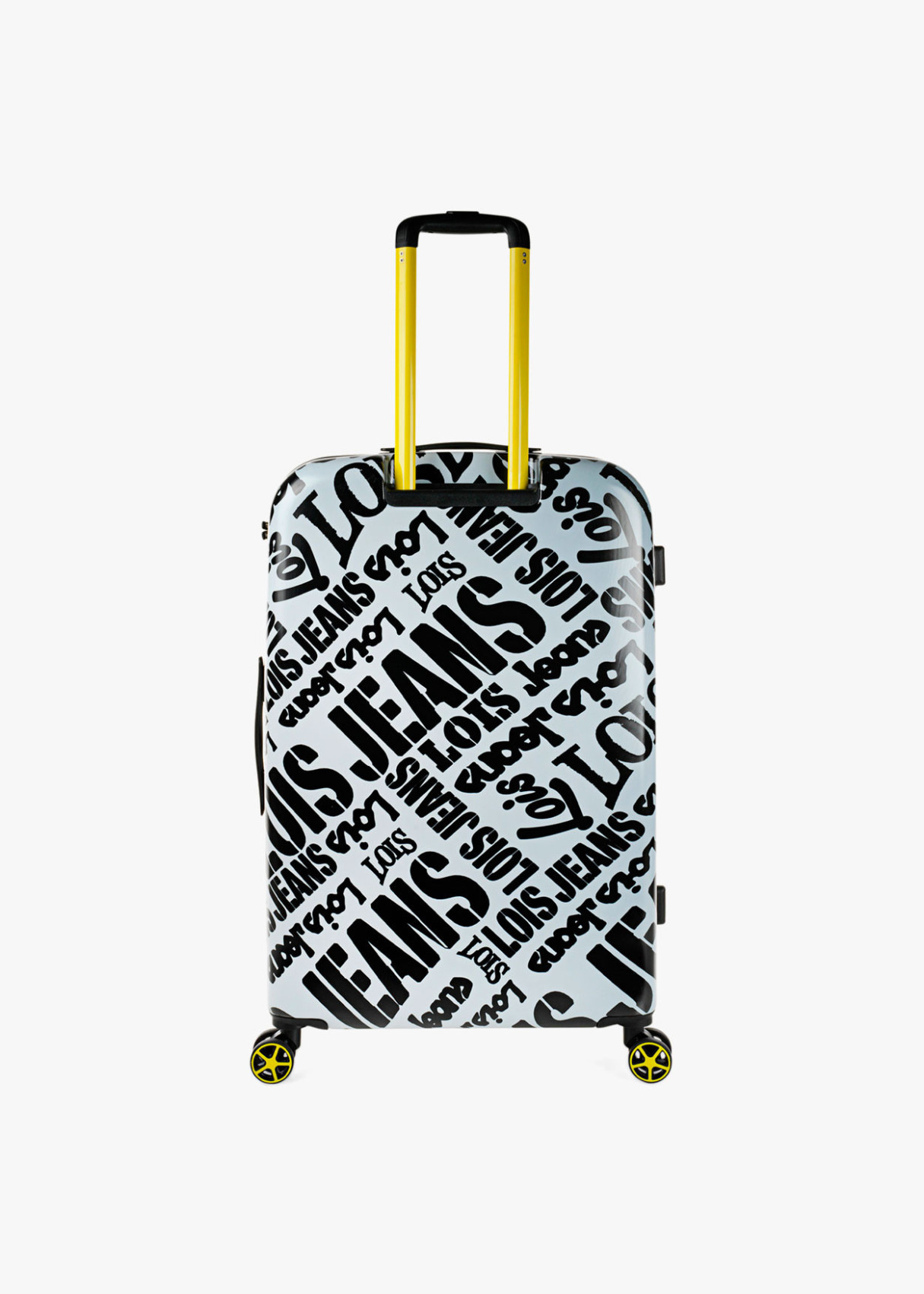 Maleta Grande 4 ruedas estampada  Blanca y negra