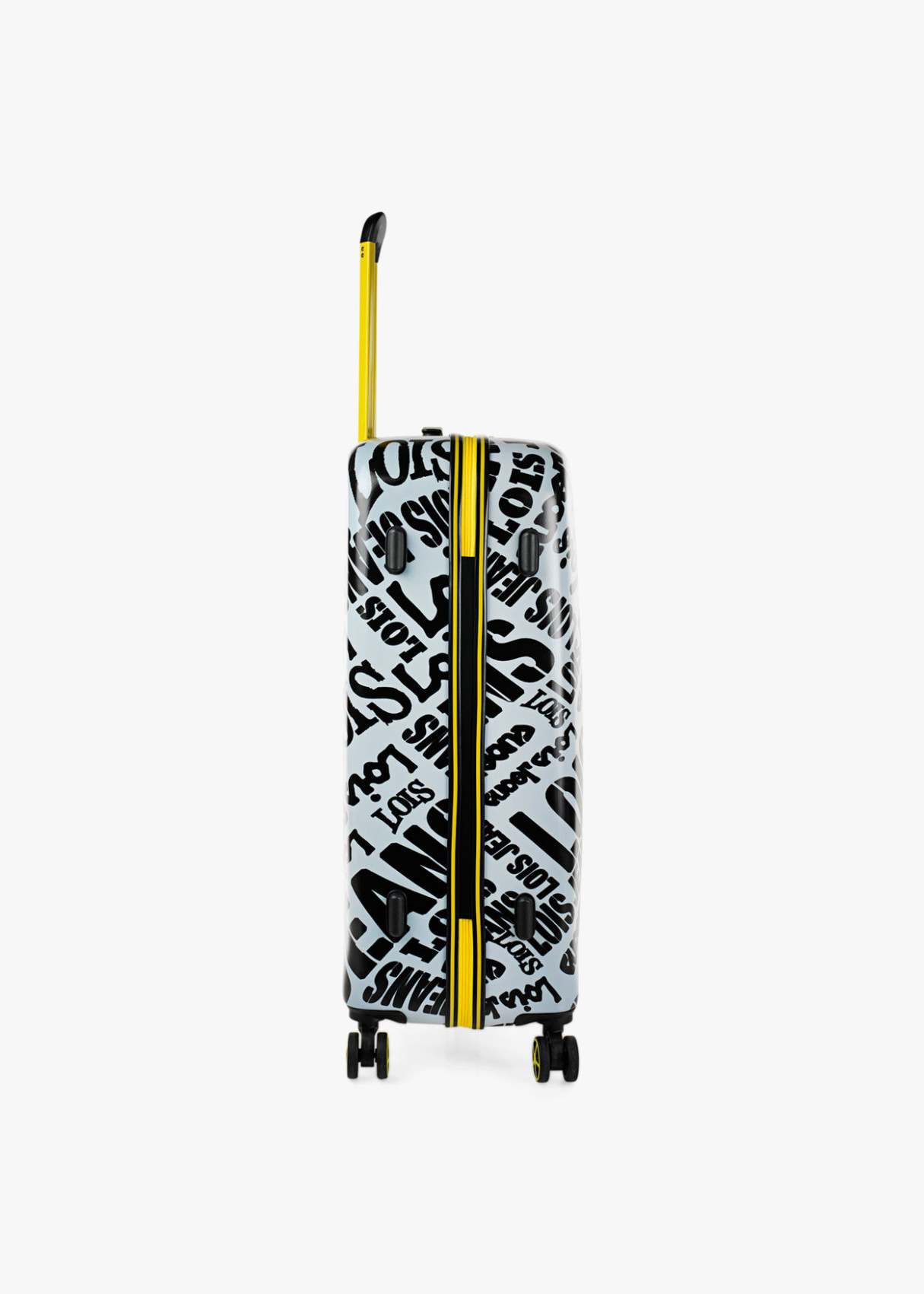 Maleta Grande 4 ruedas estampada  Blanca y negra