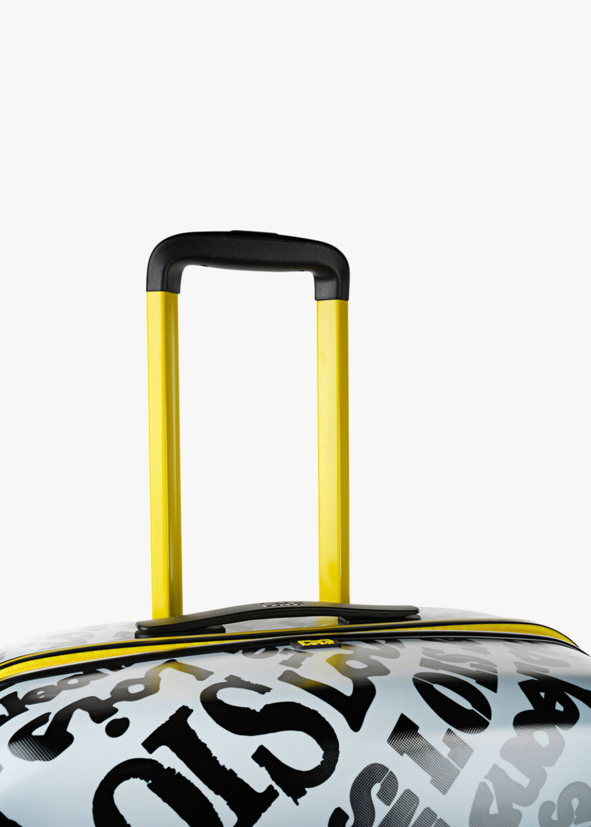 Maleta Grande 4 ruedas estampada  Blanca y negra