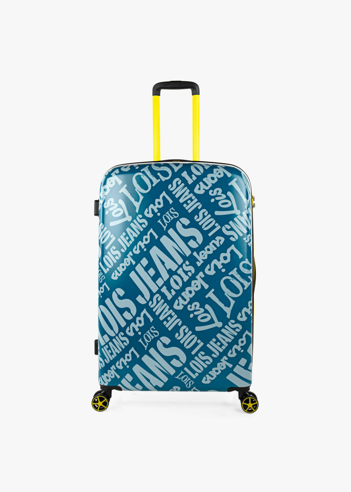 Maleta Grande 4 ruedas estampada Azul