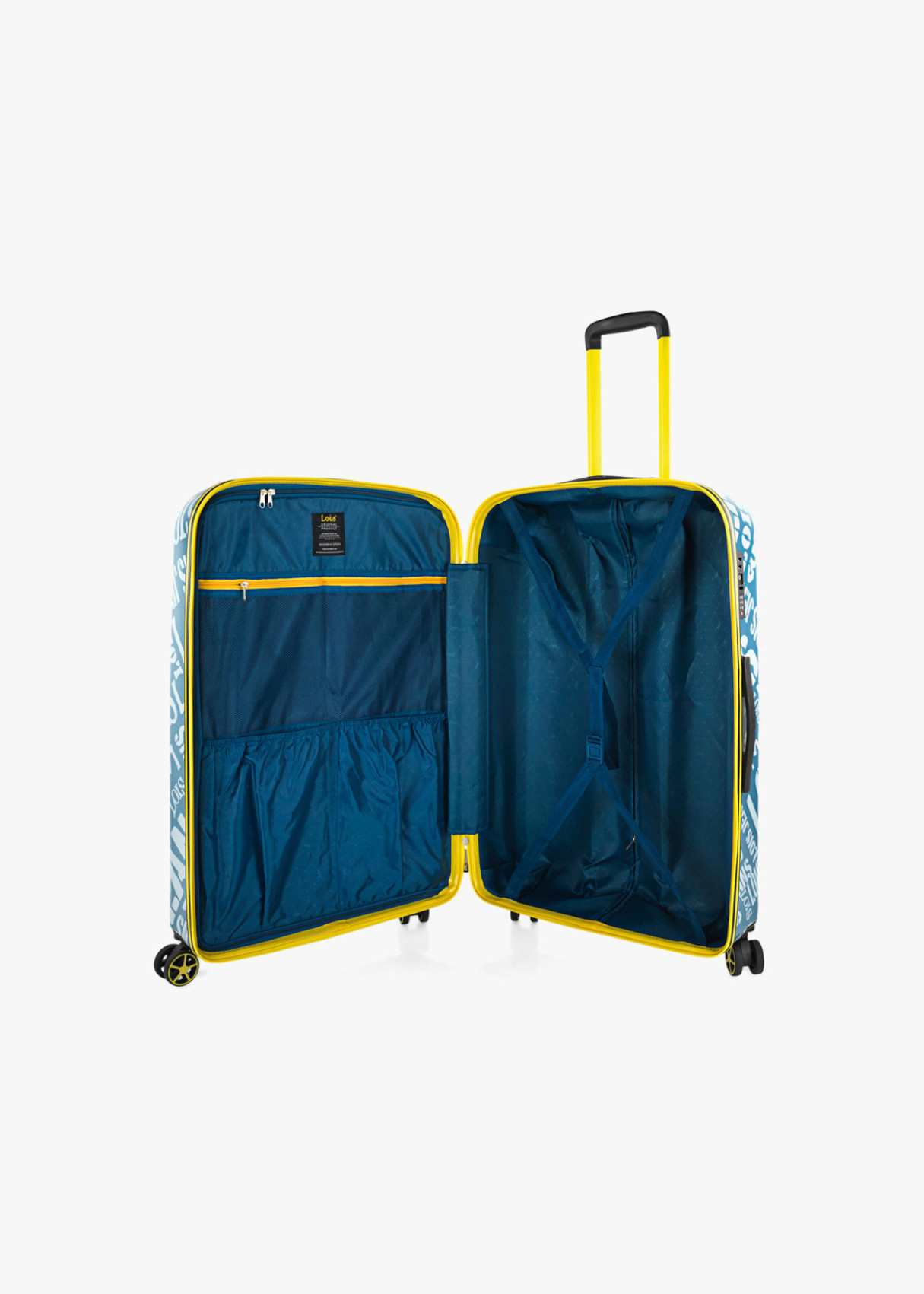 Maleta Grande 4 ruedas estampada Azul