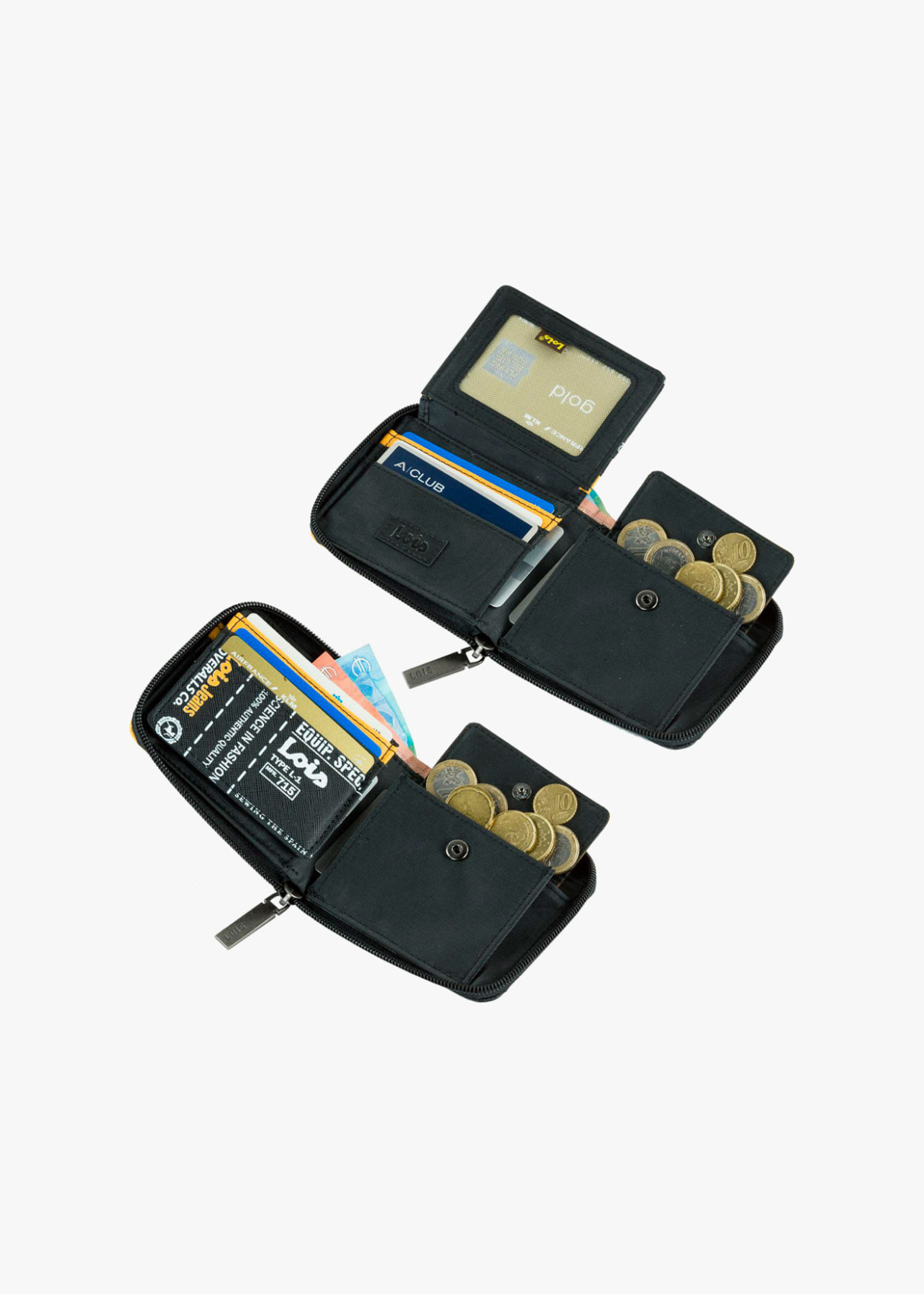 Cartera pequeña con billetera monedero bicolor