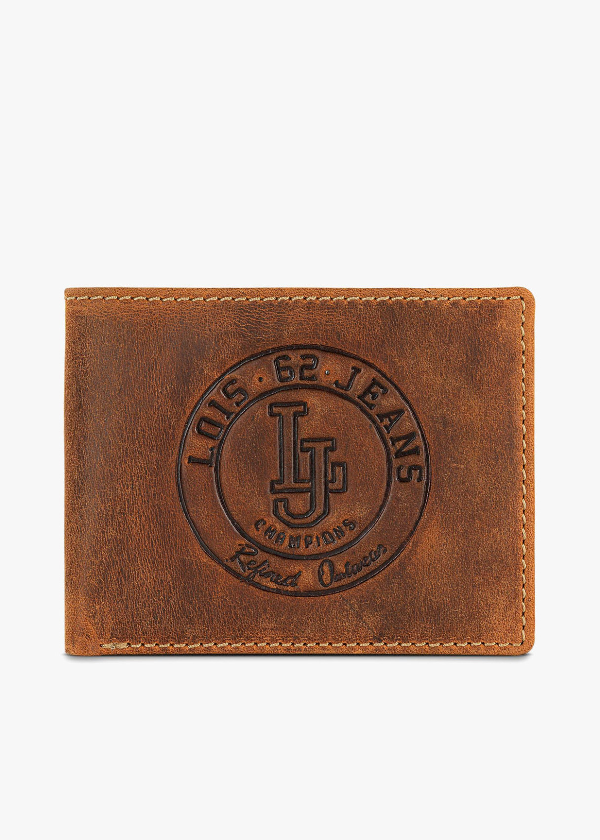 Cartera de piel con protección RFID marrón