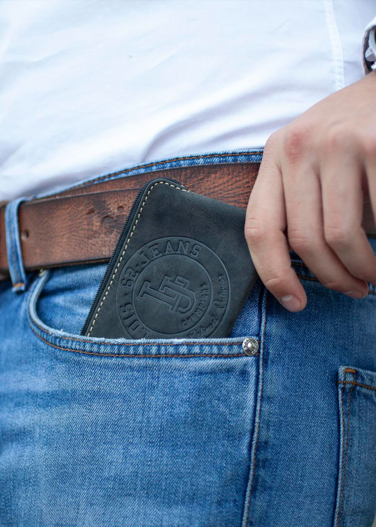 Monedero de piel con Llavero Interior con Protección RFID negro