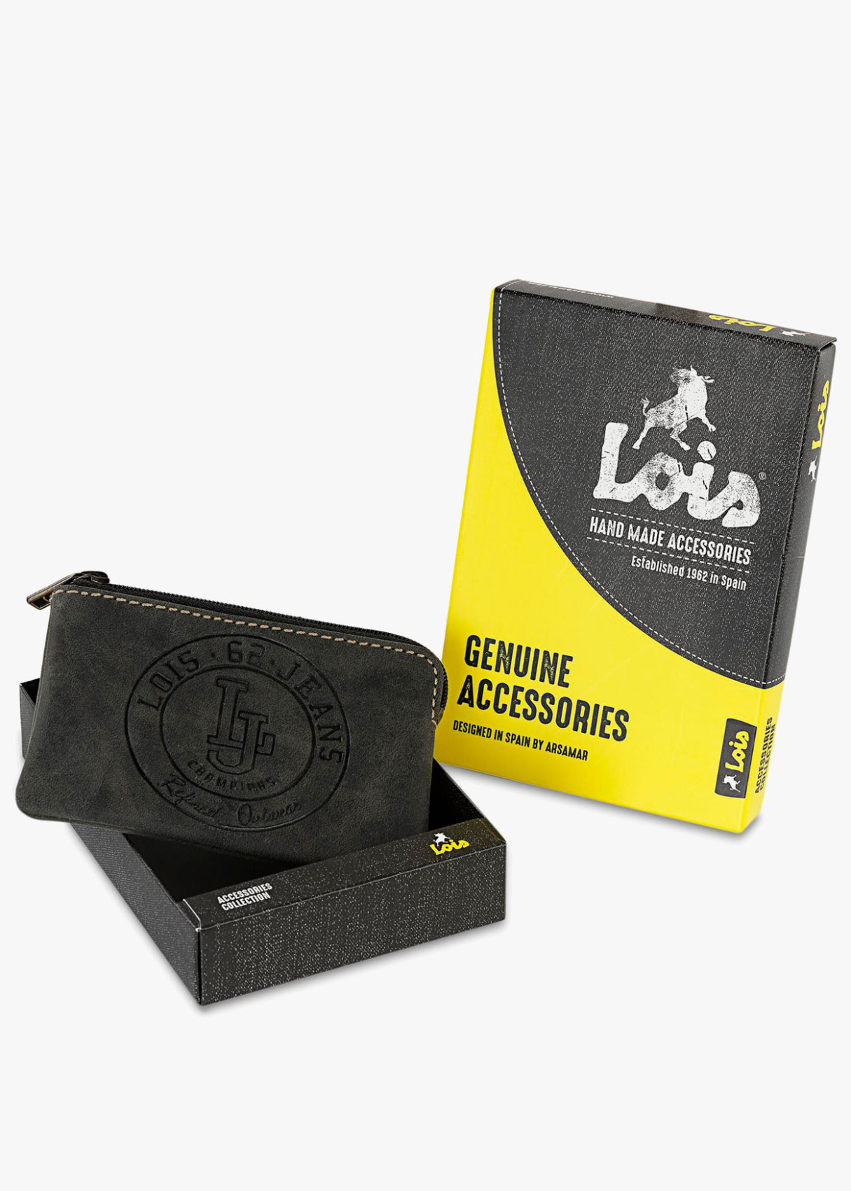 Monedero de piel con Llavero Interior con Protección RFID negro
