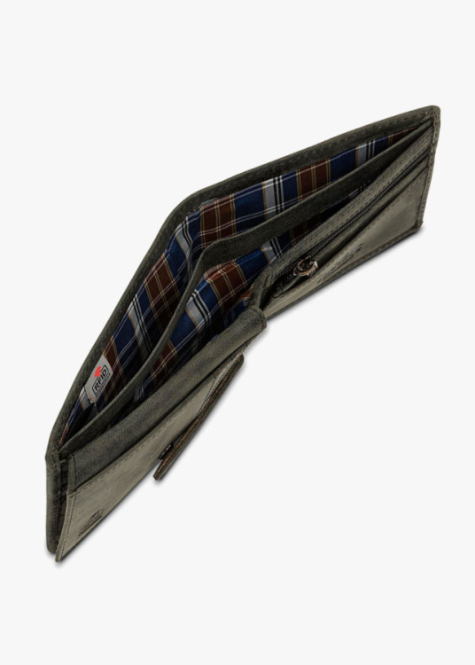 Cartera de piel efecto desgastado Brock solapa negra