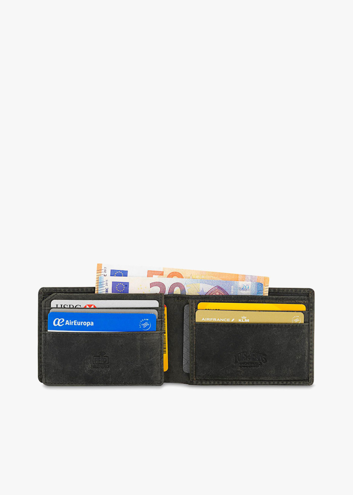 Billetera De Piel con Protección RFID negra