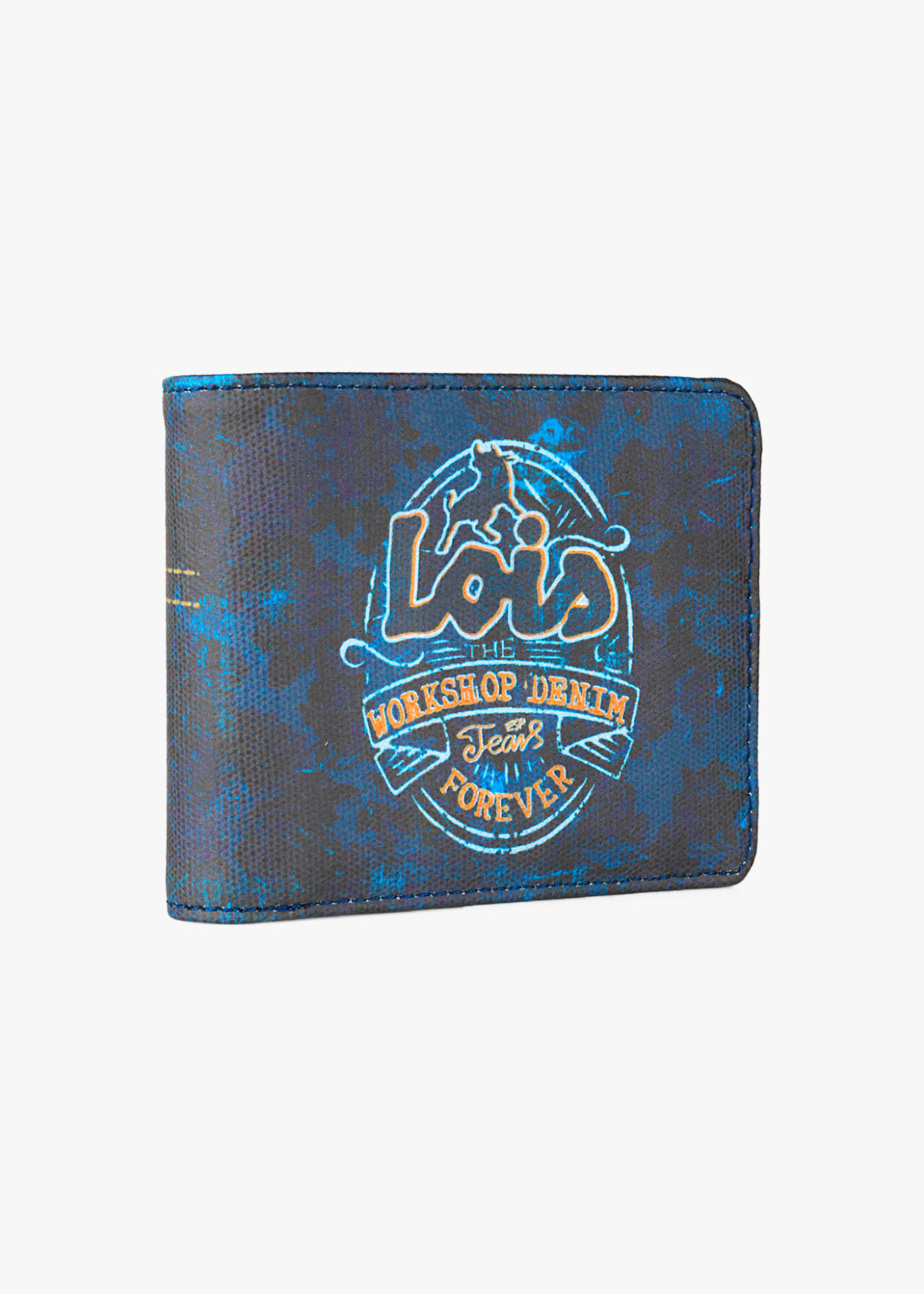 Cartera Billetera Tarjetero de lona estampado jeans azul