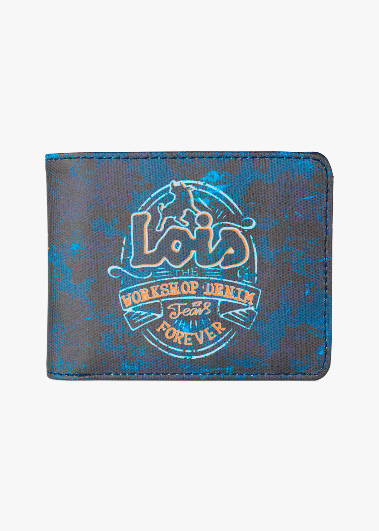 Cartera Billetera Tarjetero de lona estampado jeans azul
