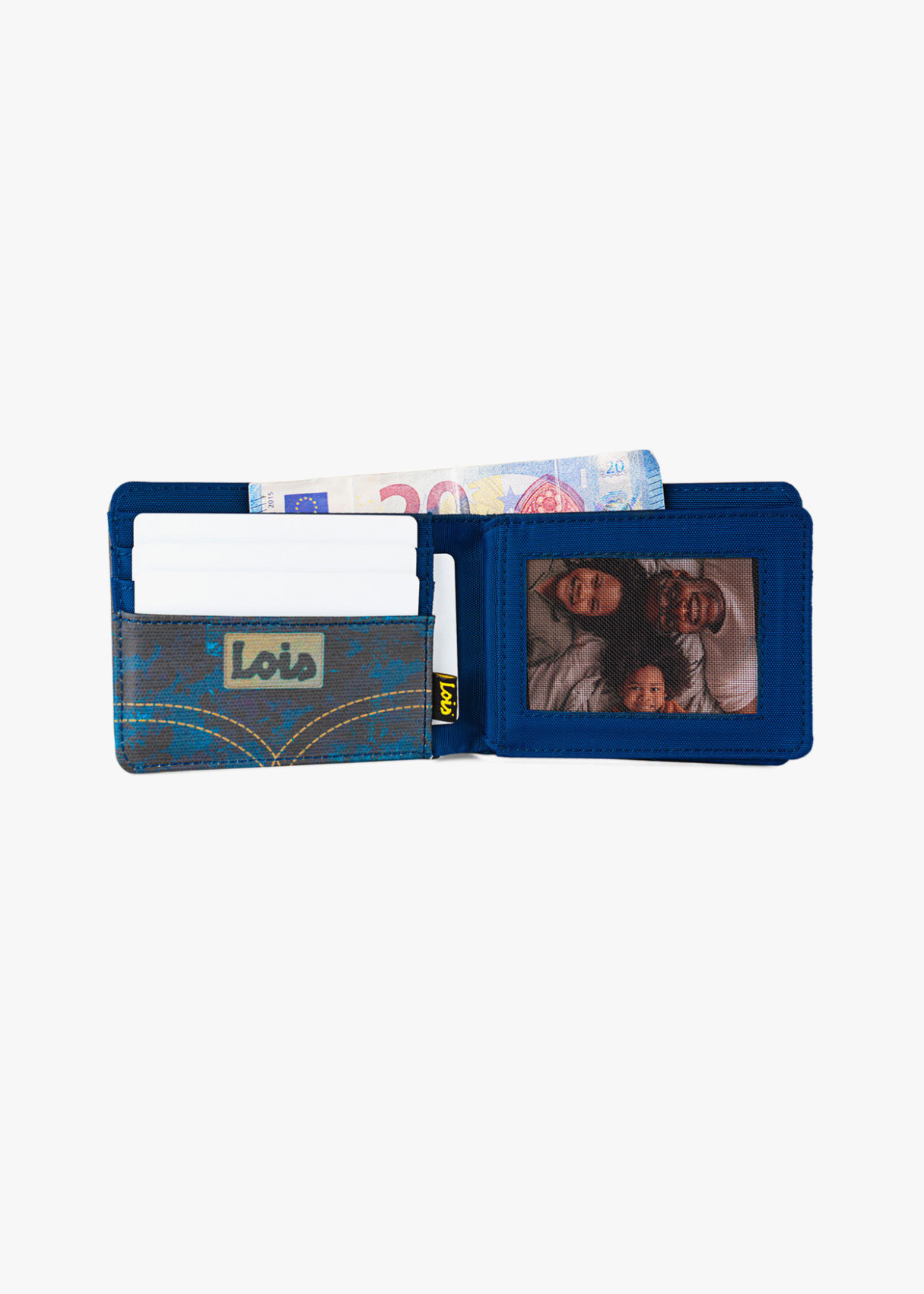 Cartera Billetera Tarjetero de lona estampado jeans azul
