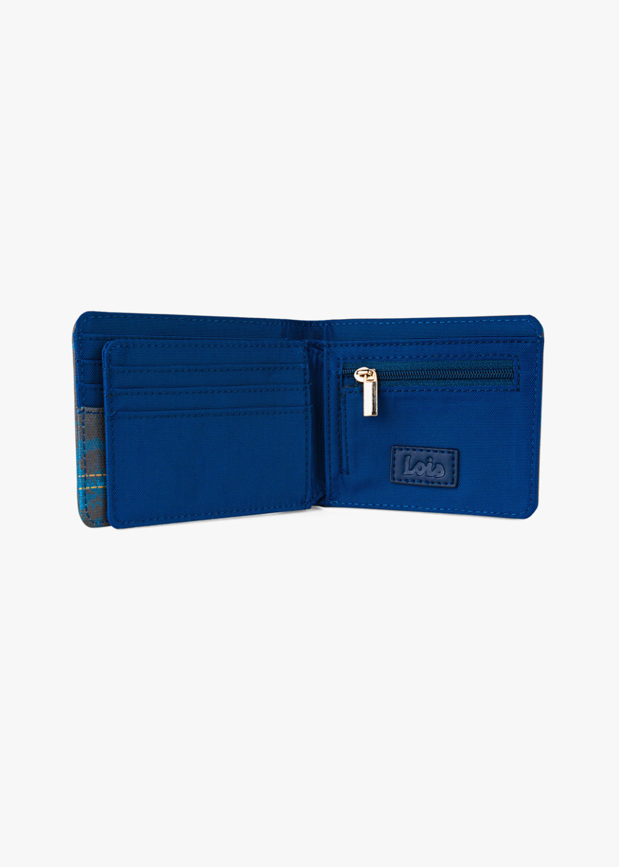 Cartera Billetera Tarjetero de lona estampado jeans azul