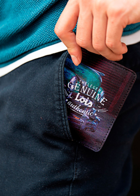 Cartera Billetera Tarjetero de lona estampado coche negro