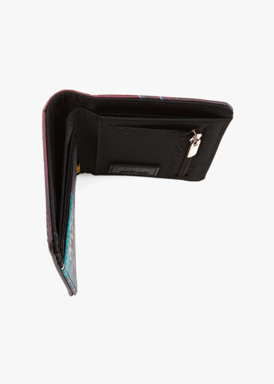 Cartera Billetera Tarjetero de lona estampado coche negro