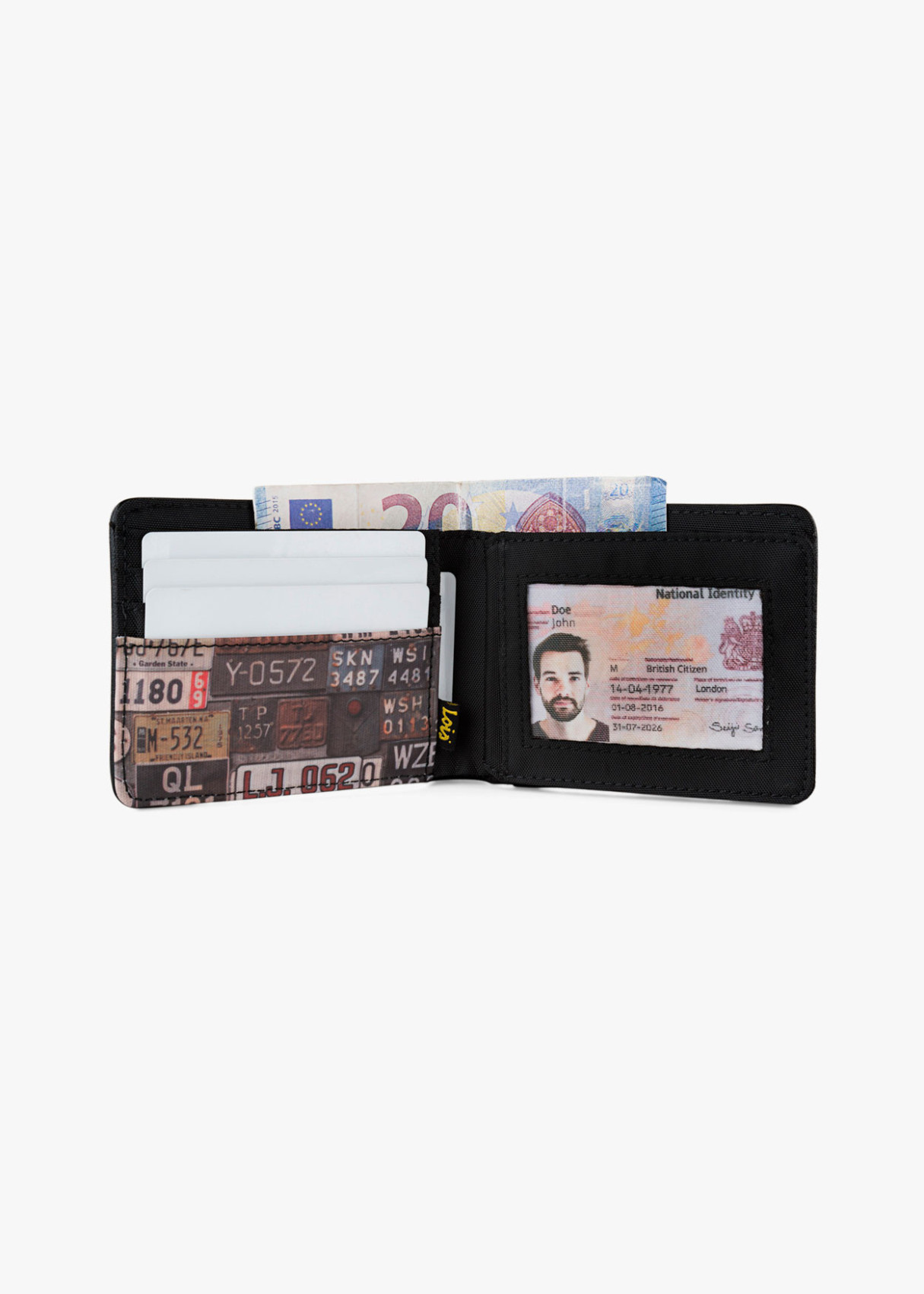 Cartera billetera con tarjetero y monedero estampado Lois Jeans negra