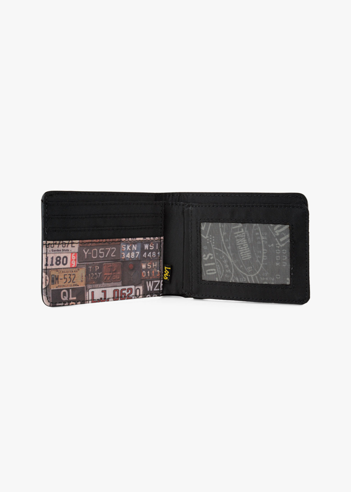 Cartera billetera con tarjetero y monedero estampado Lois Jeans negra