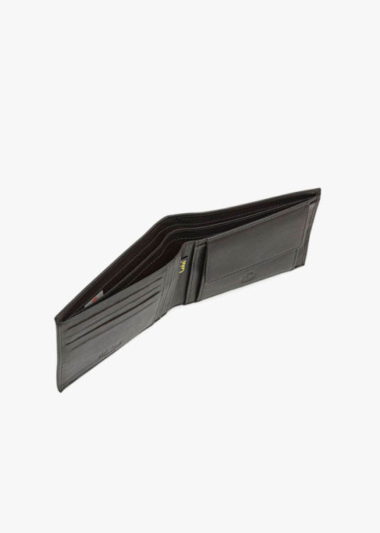 Cartera de piel horizontal clásica marrón oscuro