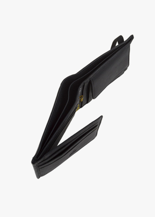 Cartera billetera con tarjetero y monedero elástico negra