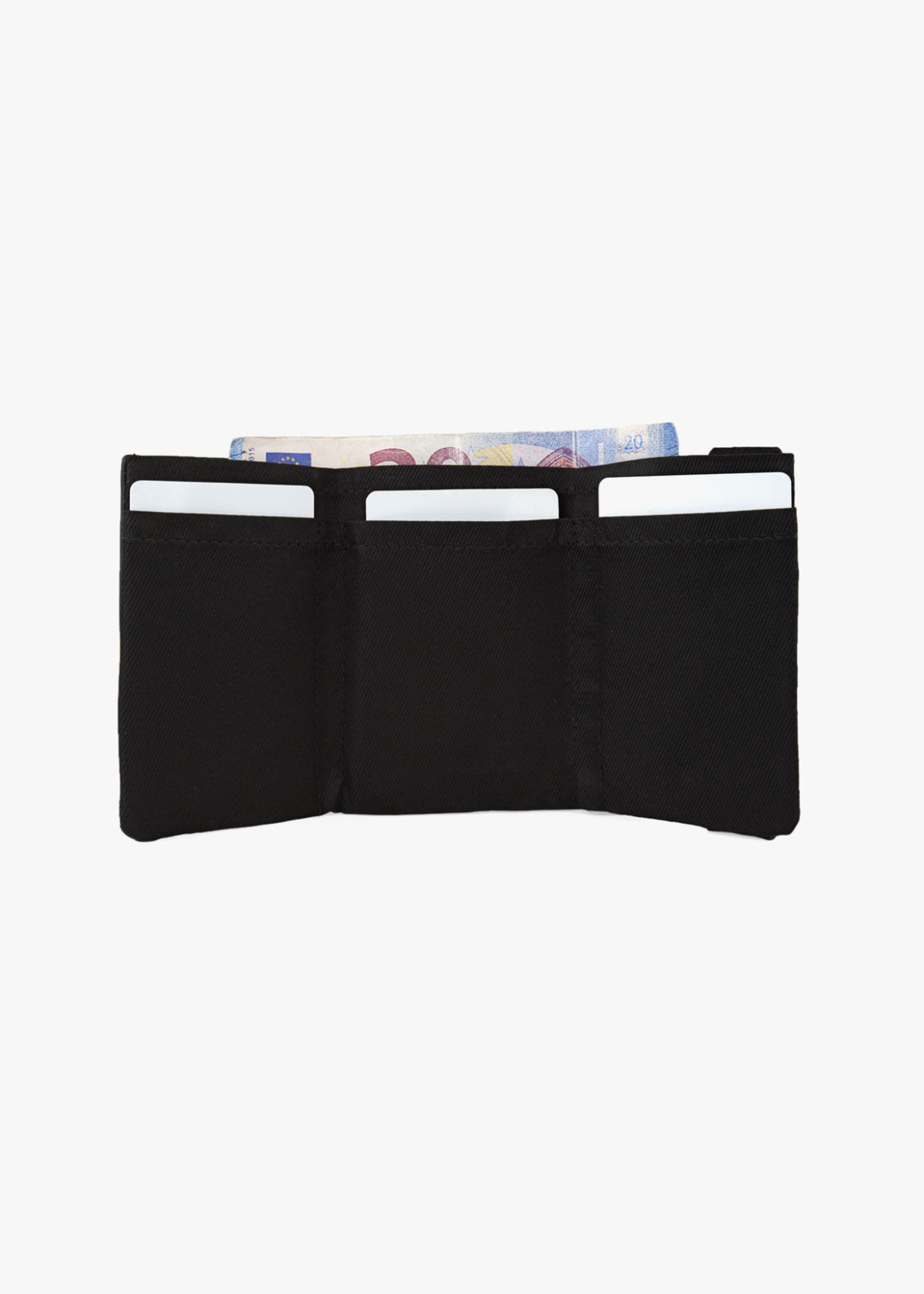 Cartera billetera con tarjetero y monedero cierre elástico negra