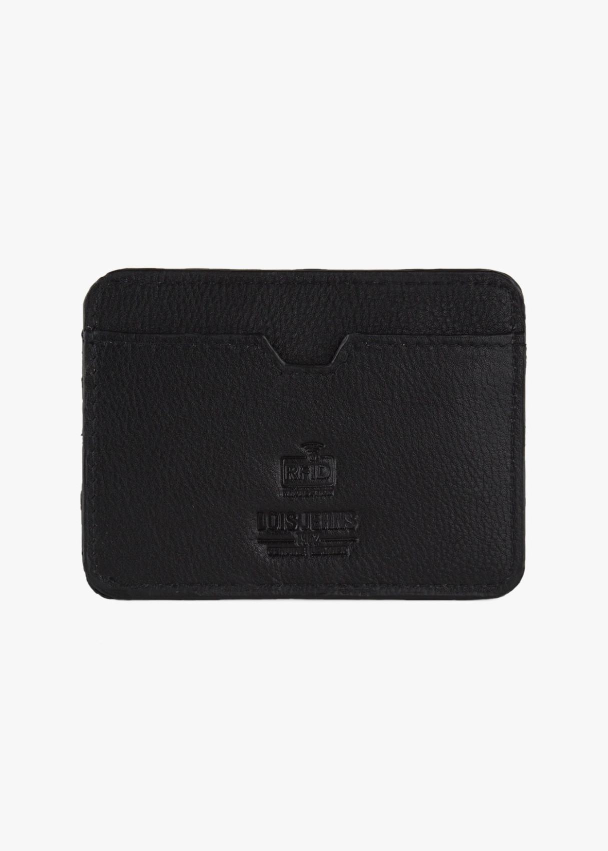 Cartera tarjetero logo relieve negra