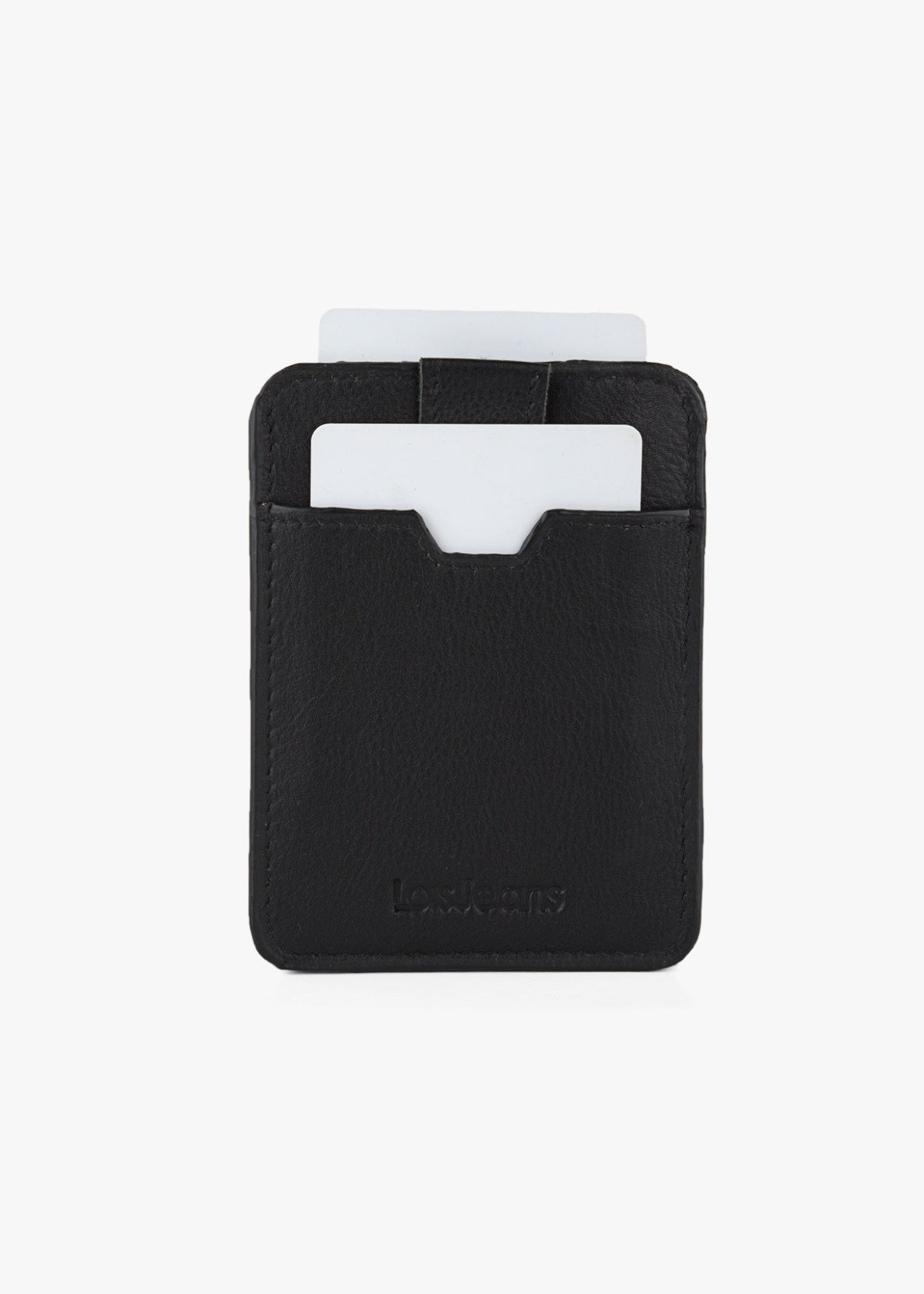 Cartera tarjetero logo relieve negra