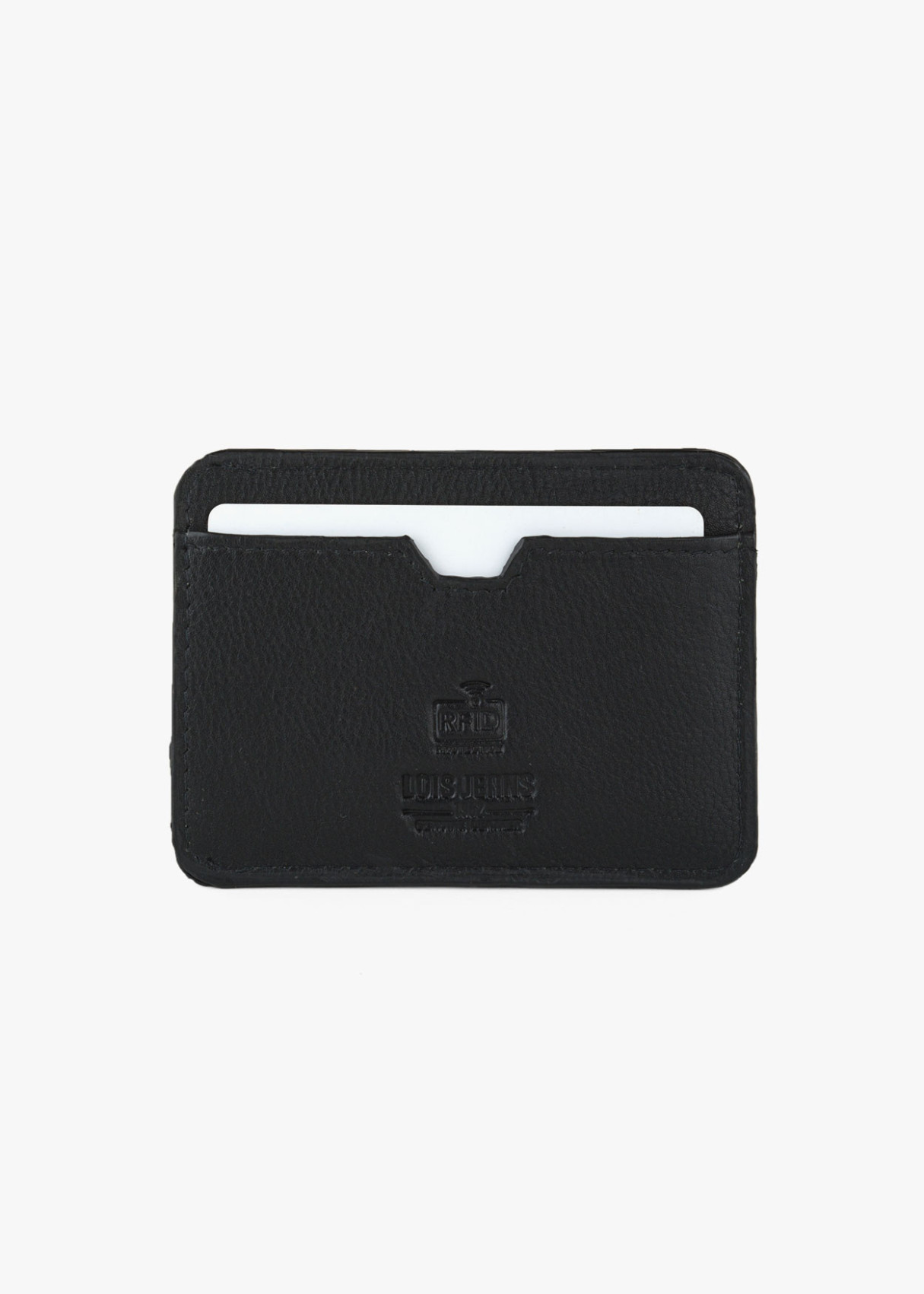 Cartera tarjetero logo relieve negra