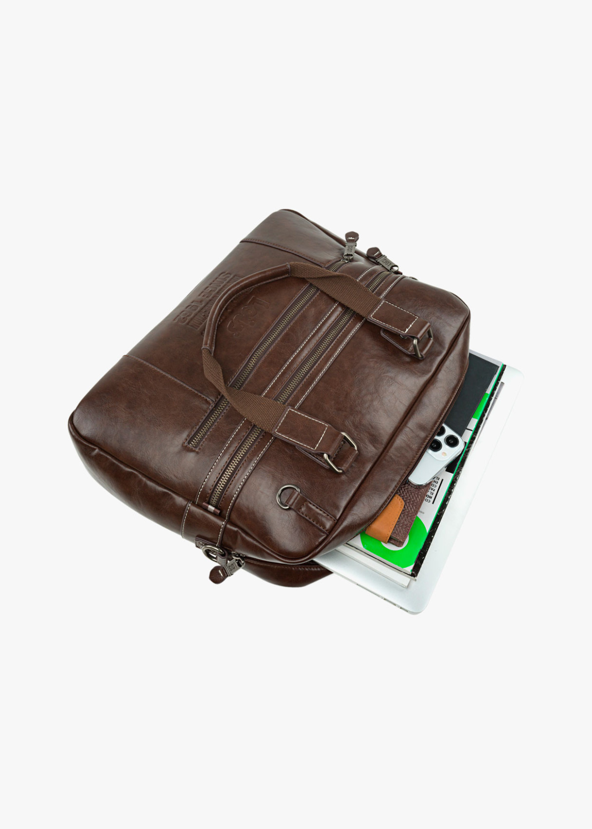 Maletin portadocumentos para portatil 15,6 pulgadas marrón