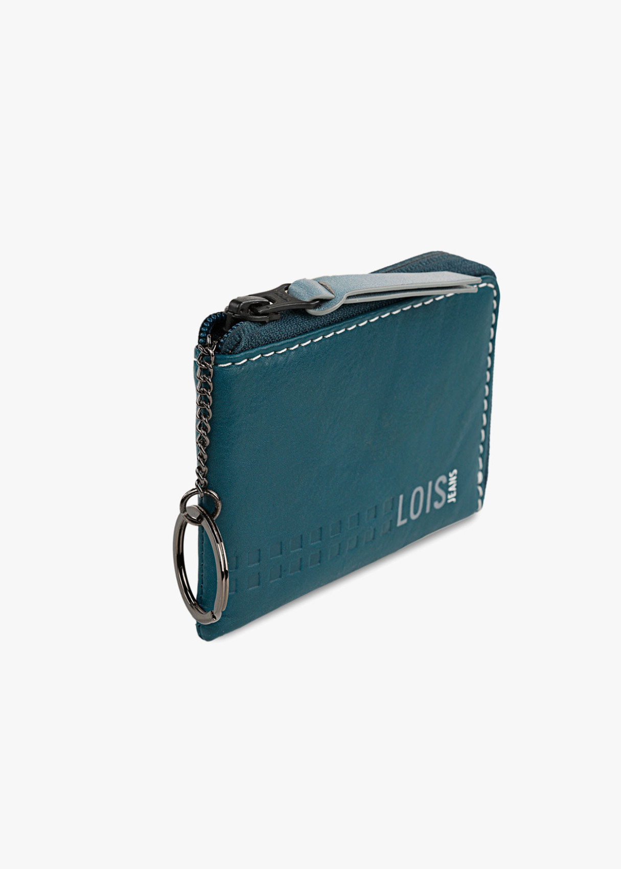 Monedero de piel llavero TEMPLE azul