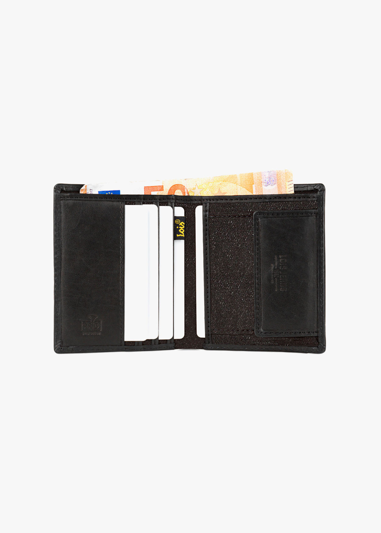 Cartera de lona denim negro