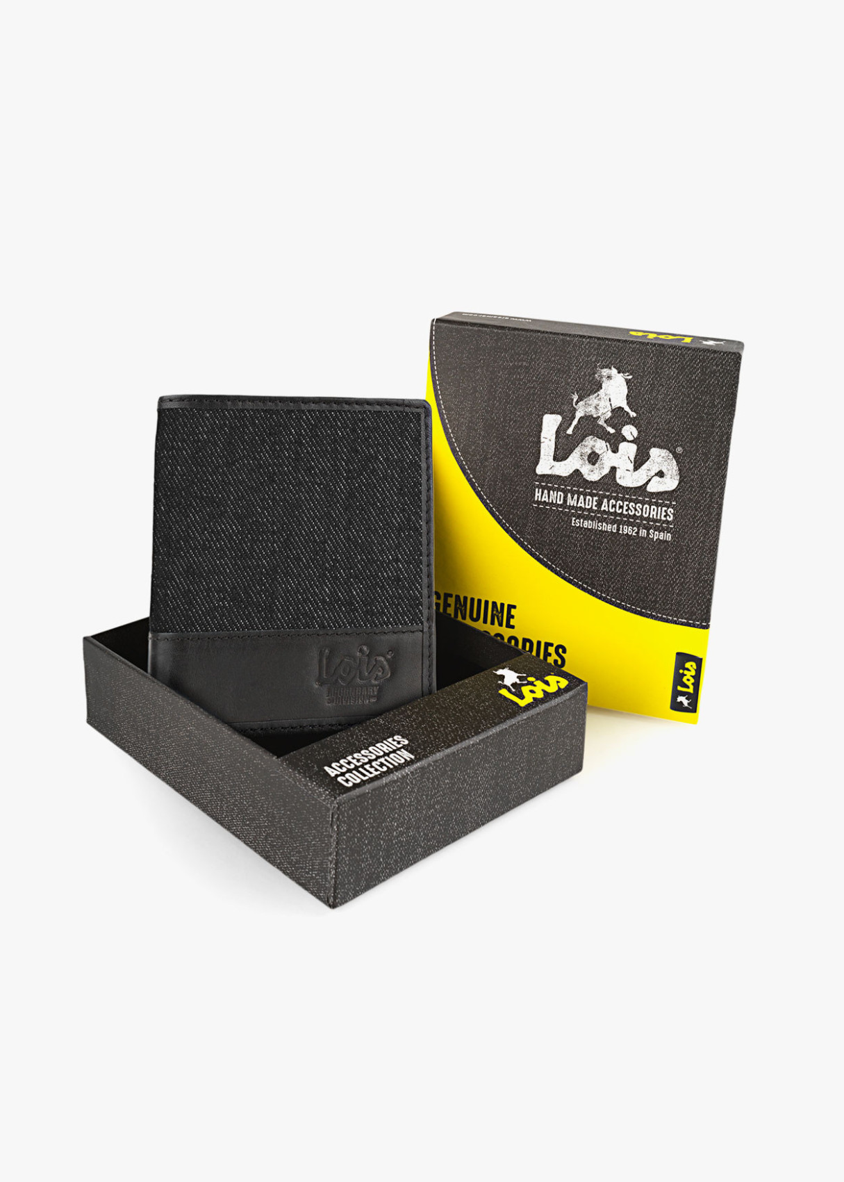 Cartera de lona denim negro