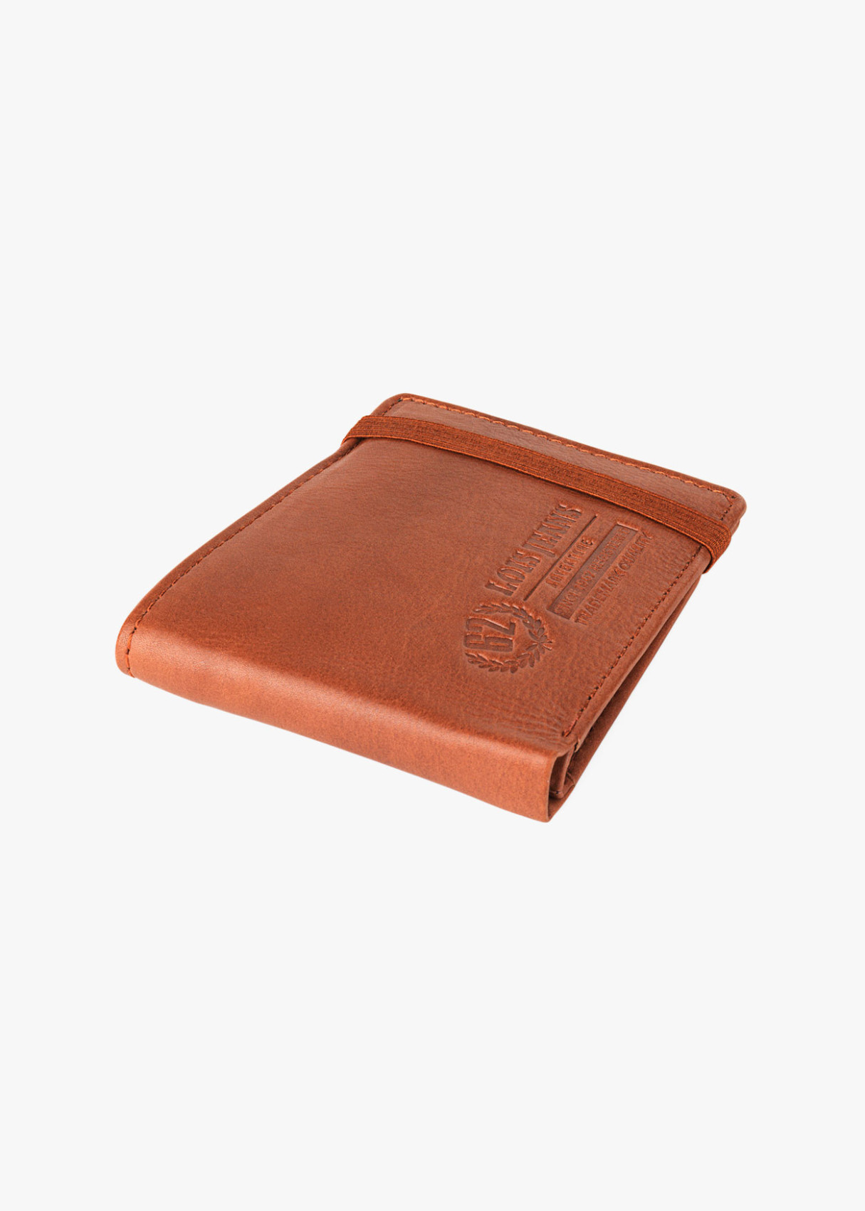 Cartera billetera de piel con tarjetero y monedero elástico cuero marrón