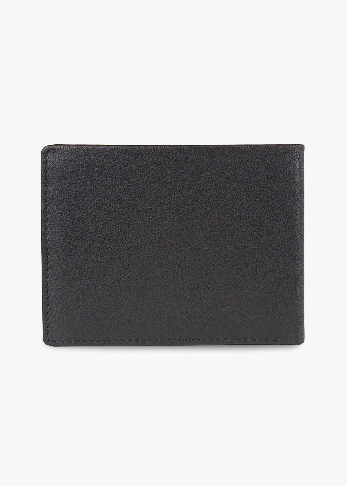 Cartera billetera de Piel con tarjetero detalle pespunte y logo relieve negra