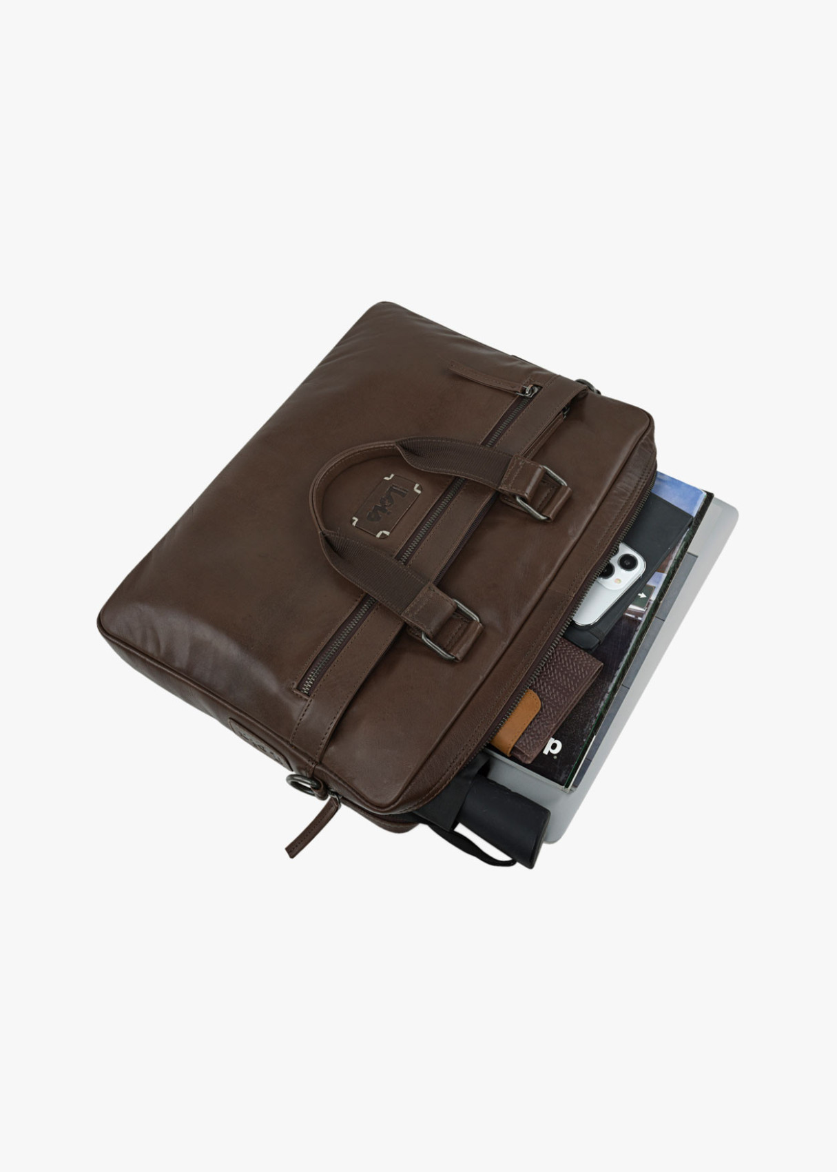 Maletin portadocumentos para portatil 15,6 pulgadas marrón